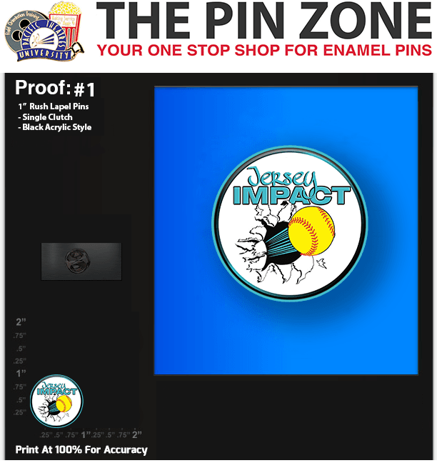 160 “Rush Softball” LAPEL PINS PROOF #1