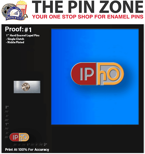 50 “IPHO” LAPEL PINS PROOF #1