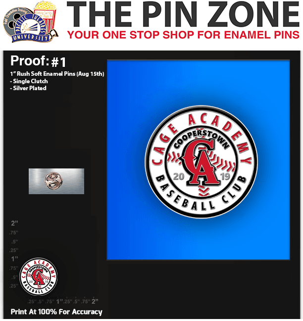 800 “Cage Academy” LAPEL PINS PROOF #1