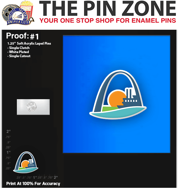 100 “St. Luis Logo” Rush LAPEL PINS PROOF #1