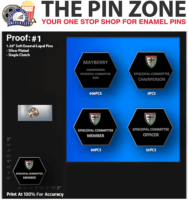 520 “Methodist” LAPEL PINS PROOF #2