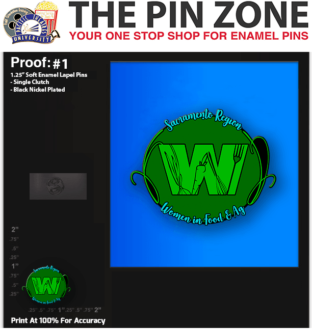 50 Additional “SACRAMENTO REGION” LAPEL PINS PROOF #1