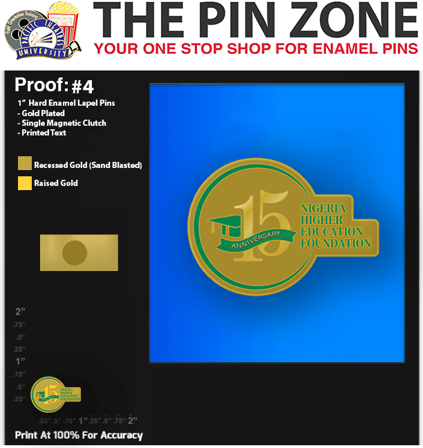 300 “15TH ANNIVERSARY” LAPEL PINS PROOF #4