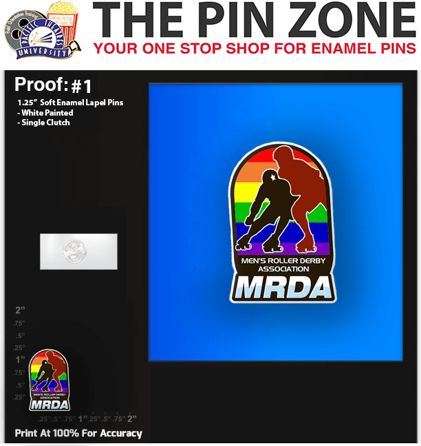 50 “MRDA” LAPEL PINS PROOF #1