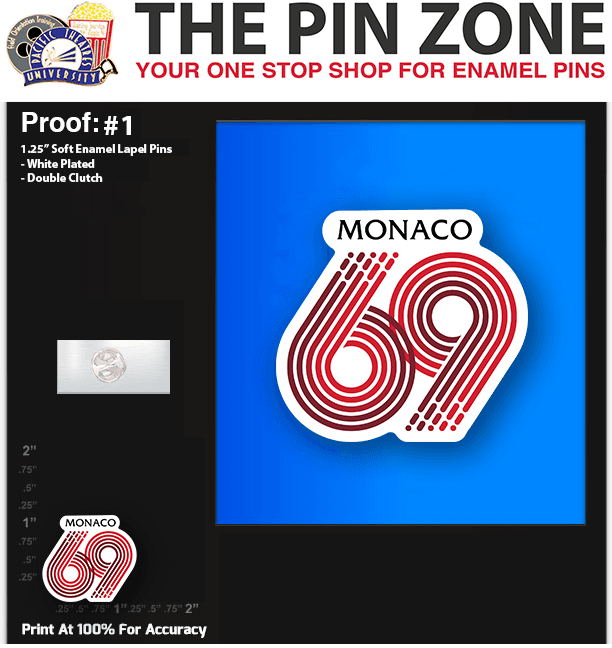 500 “MONACO” LAPEL PINS PROOF #1