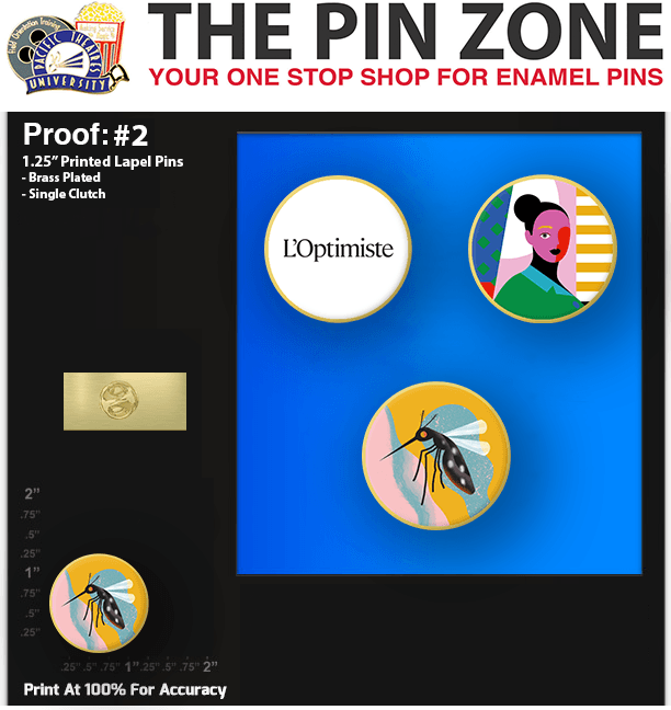 600 “L'OPTIMISTE” LAPEL PINS PROOF #2