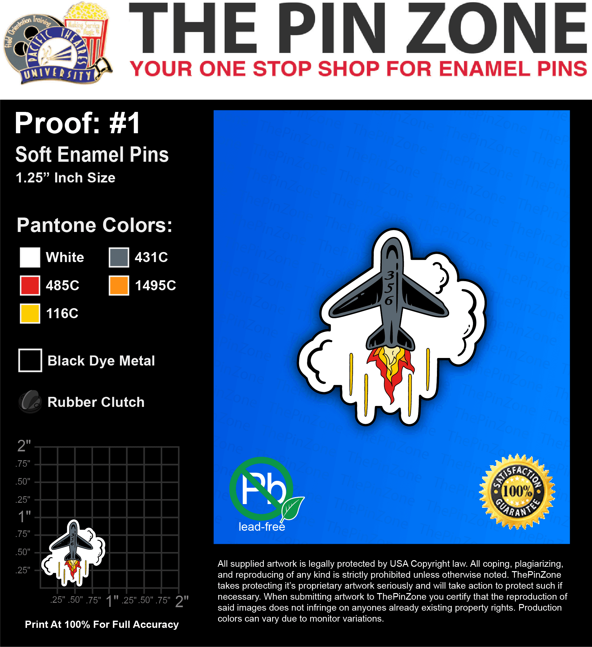 100 “FKO” LAPEL PINS: PROOF #1