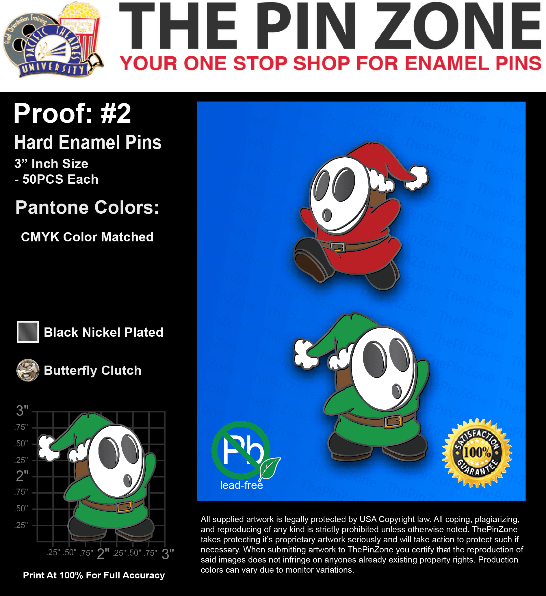 100 “GENE R” LAPEL PINS: PROOF #2