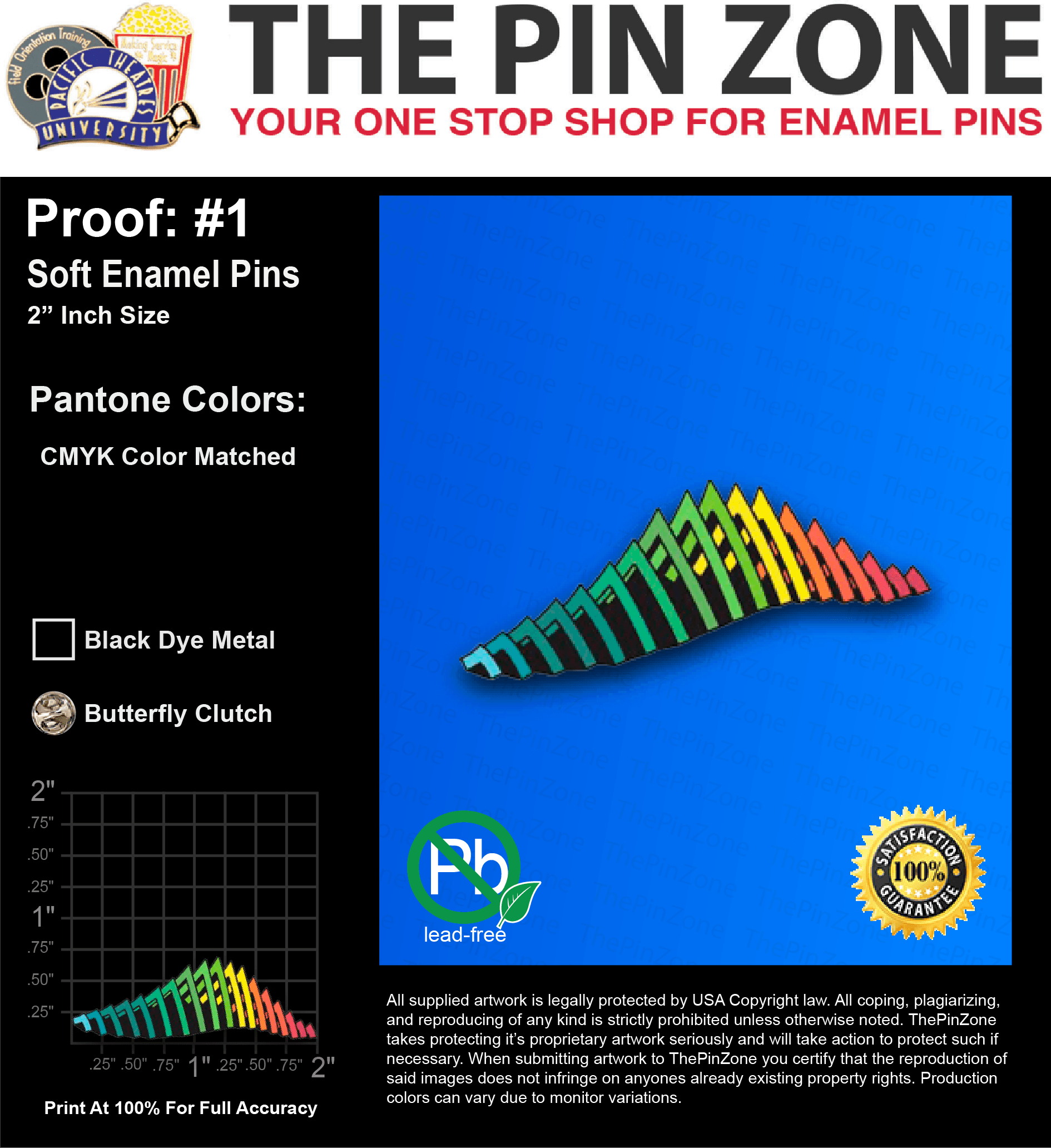 100 “AILBHE F” LAPEL PINS: PROOF #1