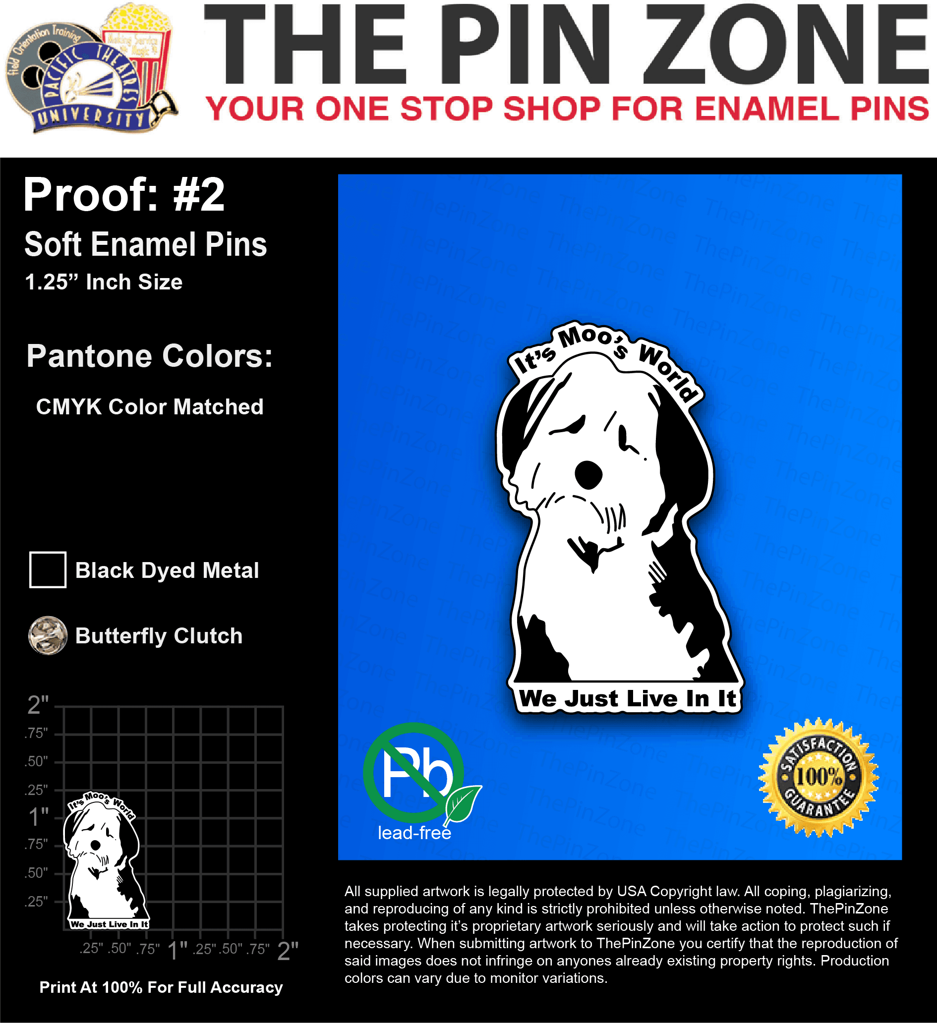 100 “DREW C” LAPEL PINS: PROOF #2
