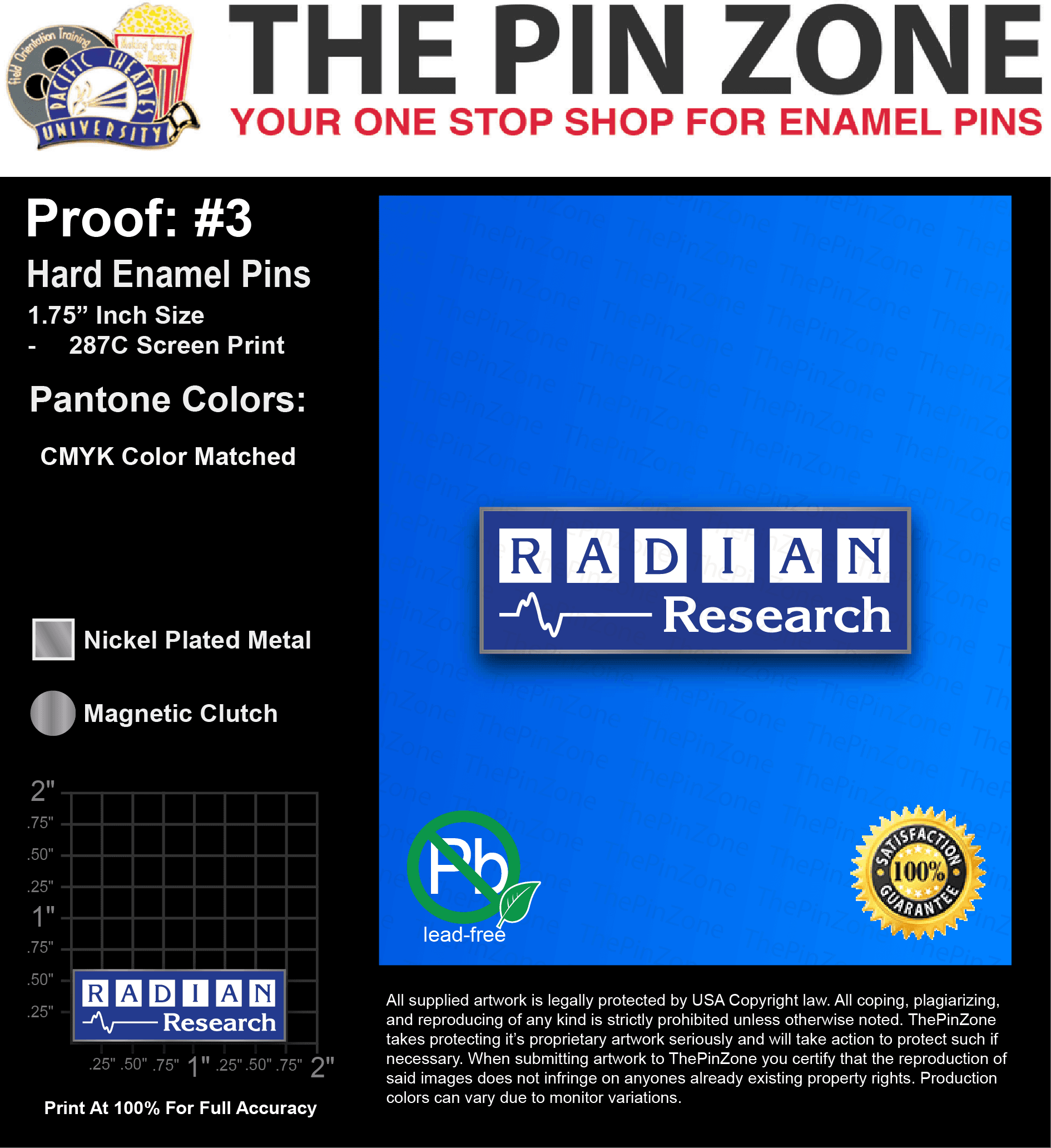 100 “BARRI B” LAPEL PINS: PROOF #3