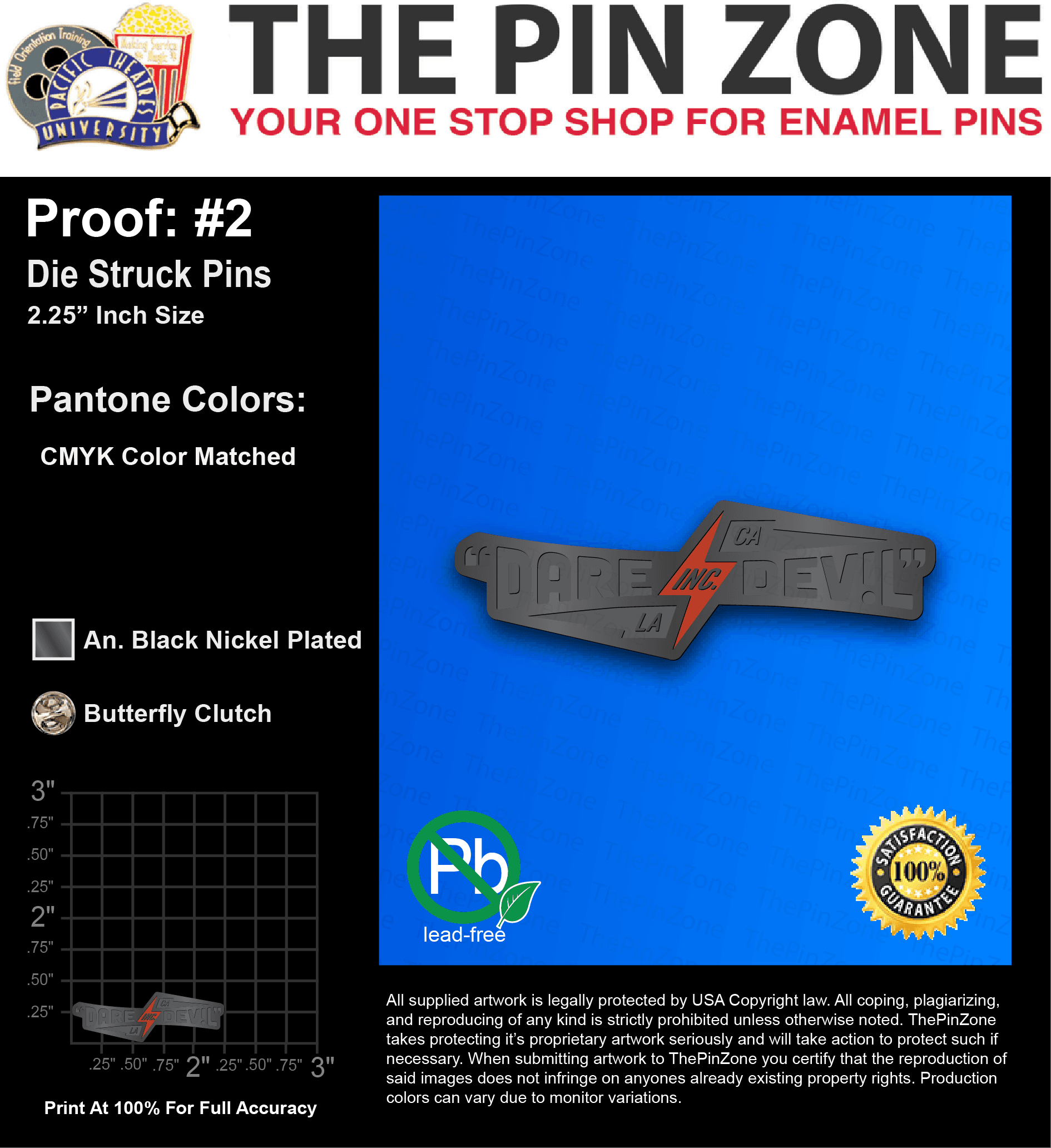 200 “BEN R” LAPEL PINS: PROOF #2