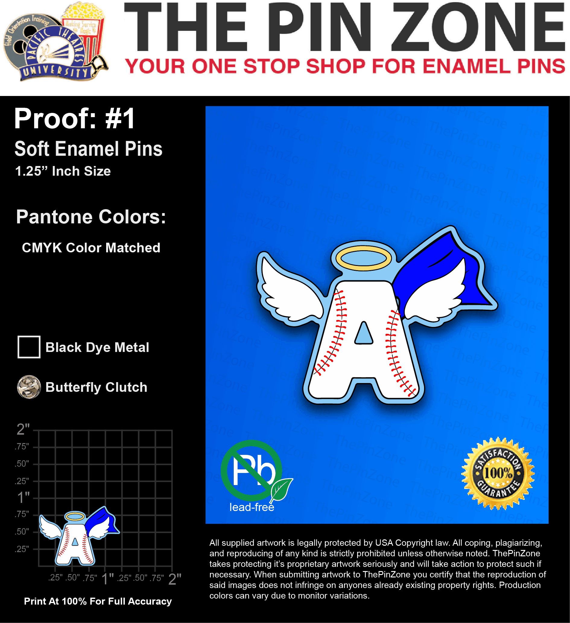 100 “ERICA B” LAPEL PINS: PROOF #1