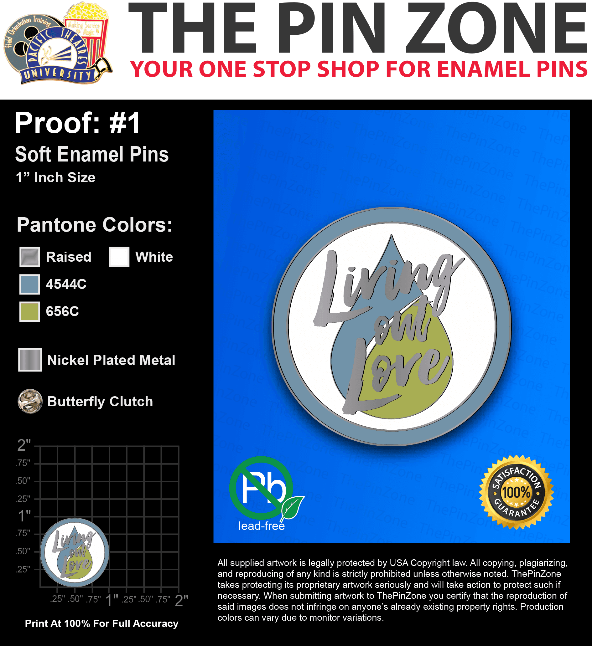 1000 “GERON B” LAPEL PINS: PROOF #1