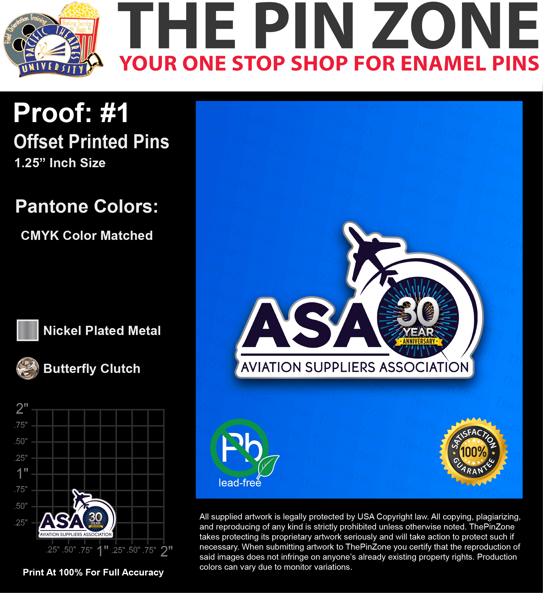 300 “JEANNE M” LAPEL PINS: PROOF #1