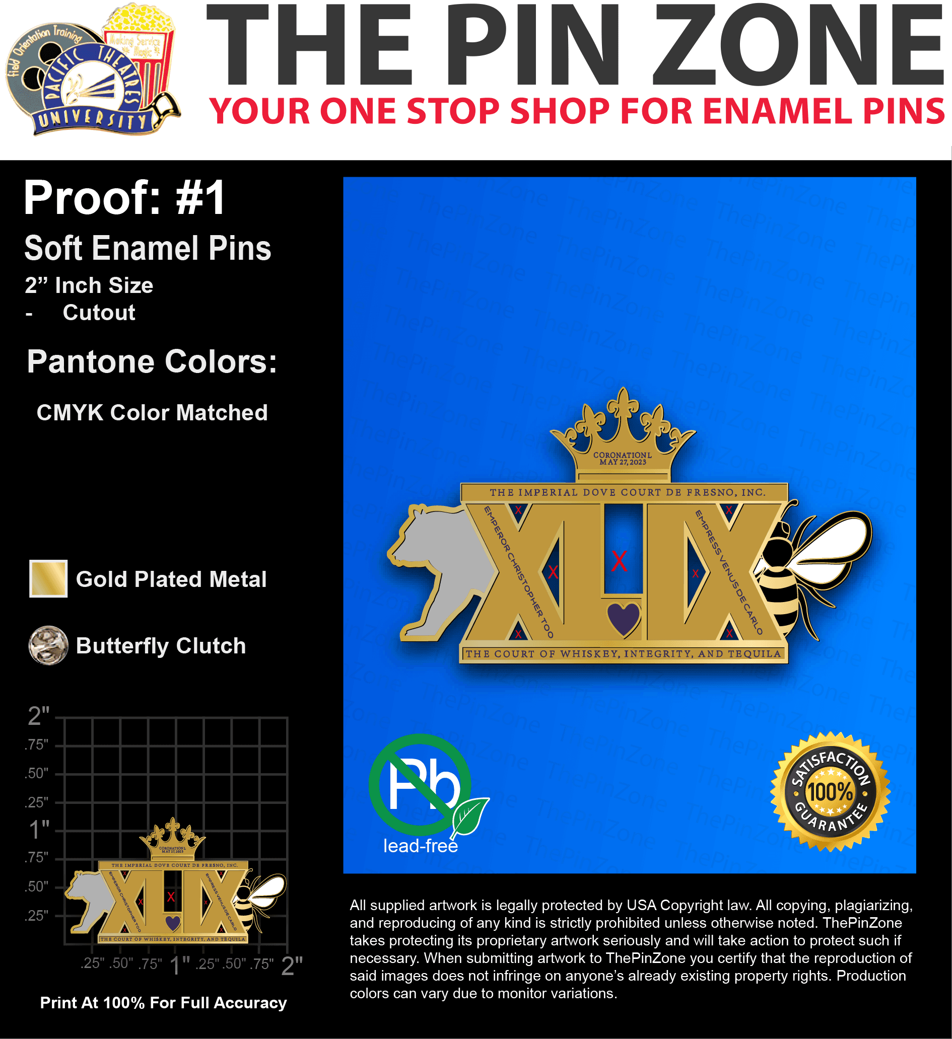 350 “MARIO V” LAPEL PINS: PROOF #1