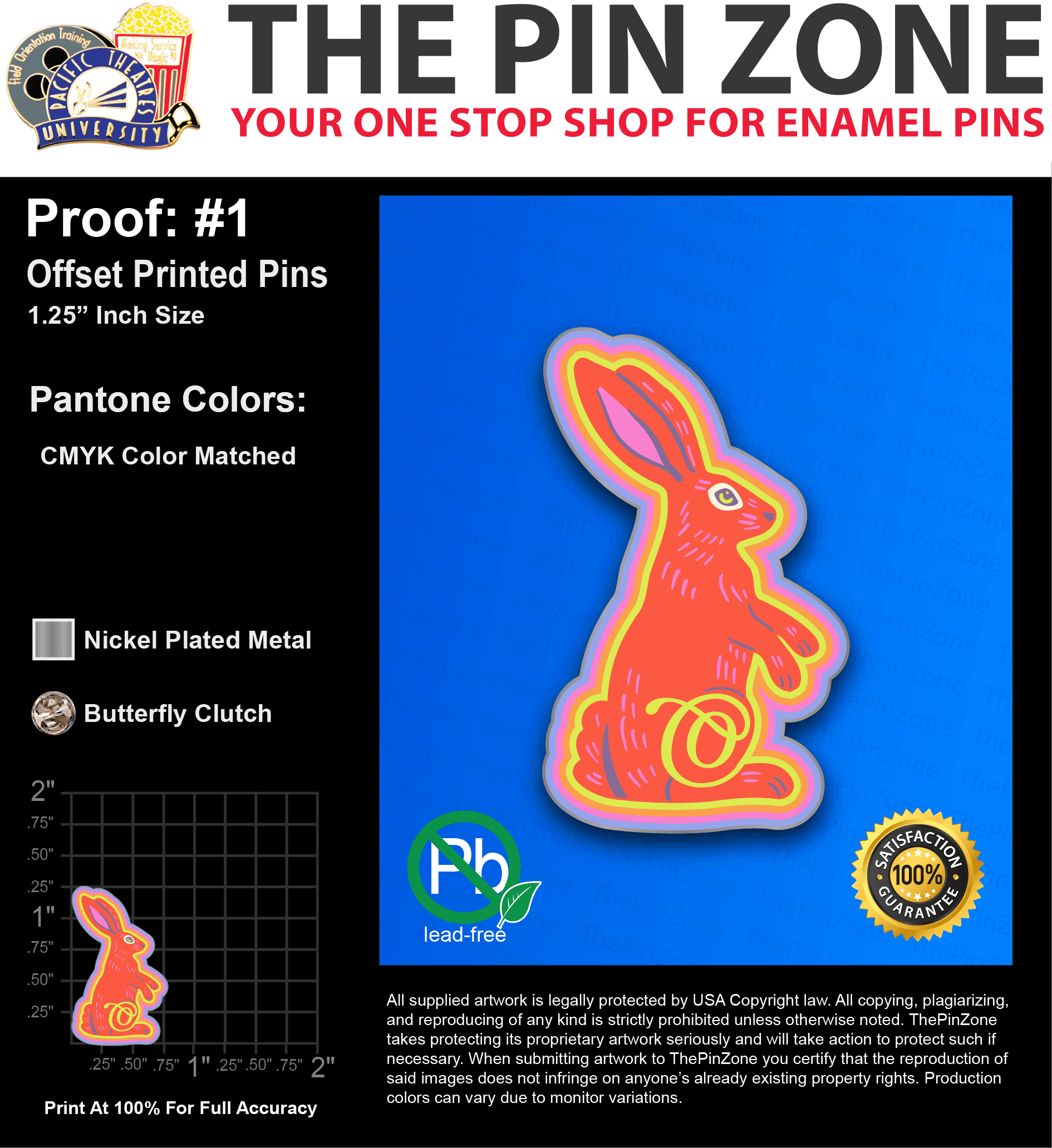 500 “ALIA O” LAPEL PINS: PROOF #1