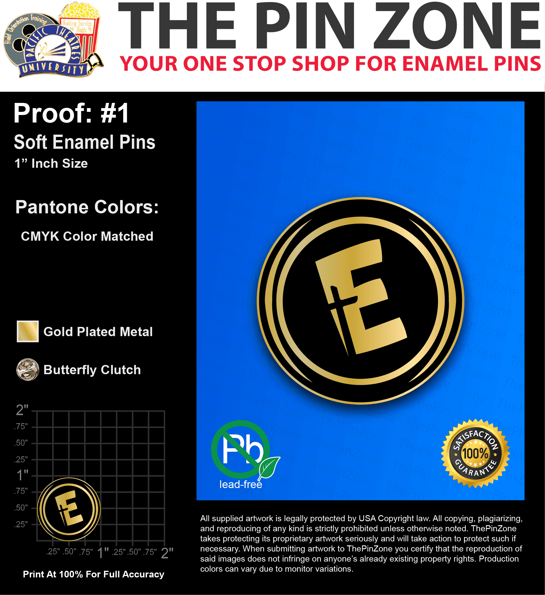 50 “CHERI C” LAPEL PINS: PROOF #1