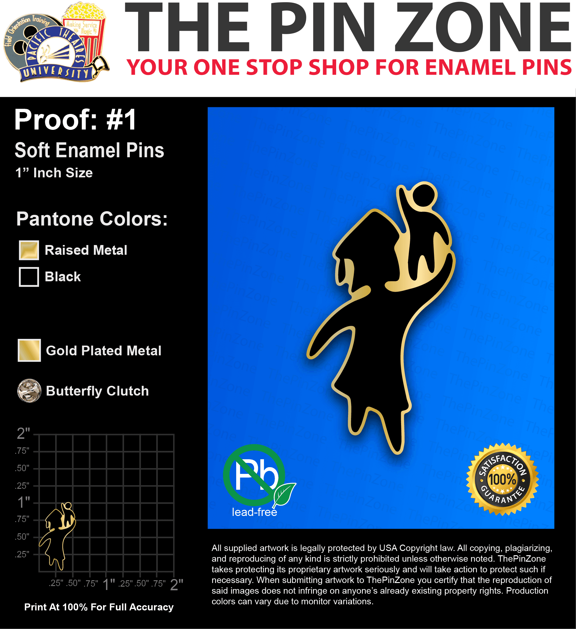50 “MARISSA L” LAPEL PINS: PROOF #1