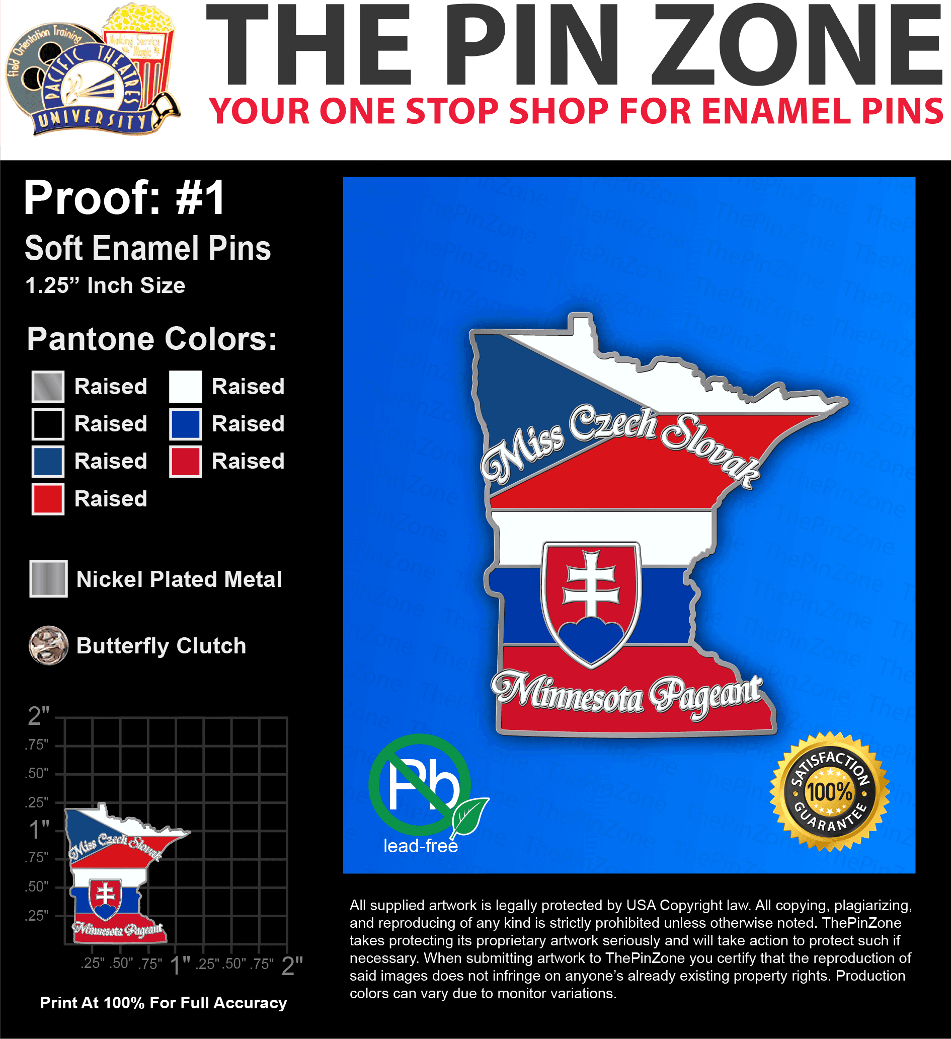 1500 “ANNE J” LAPEL PINS: PROOF #1