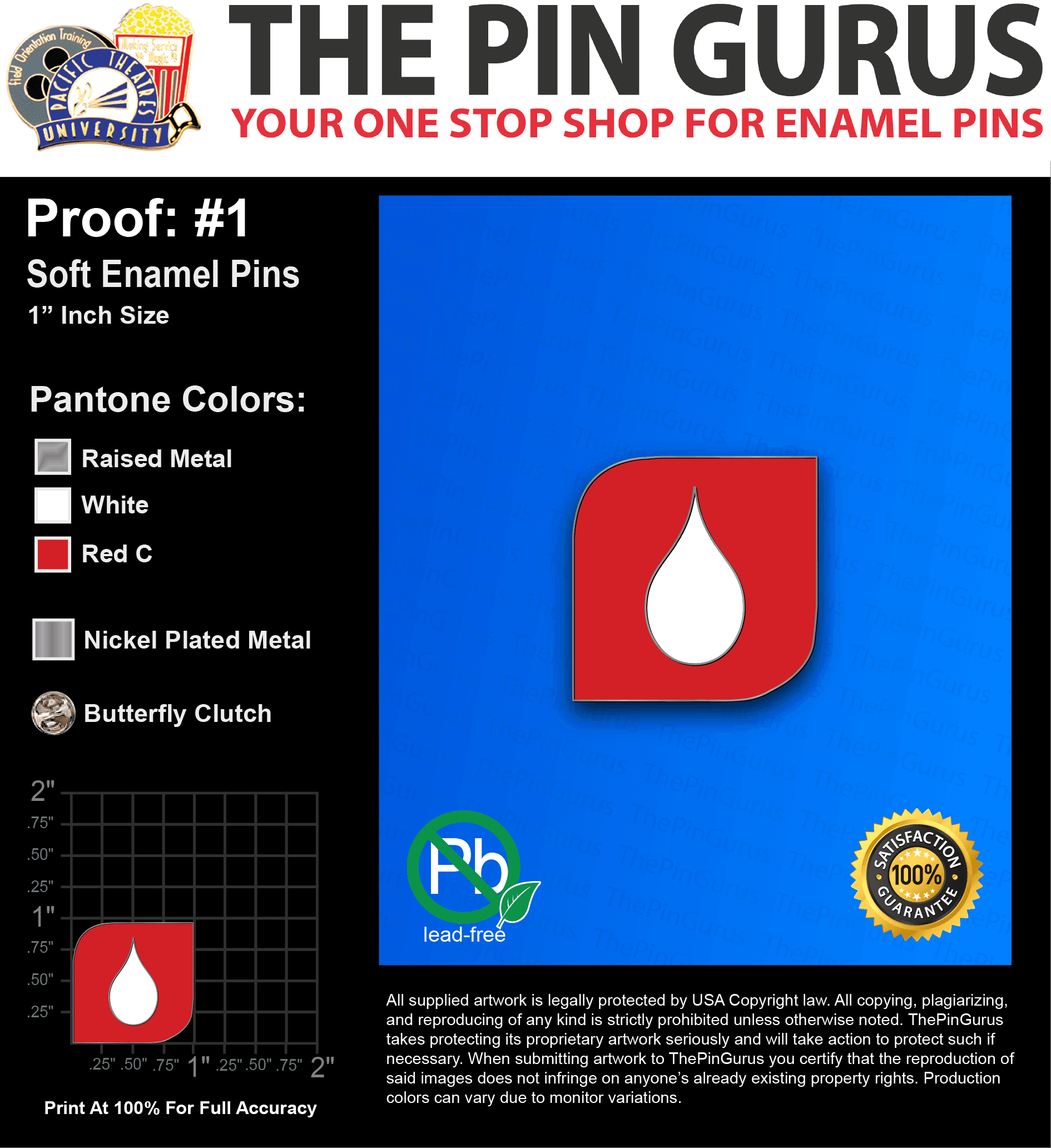 200 “ADAM B” LAPEL PINS: PROOF #1