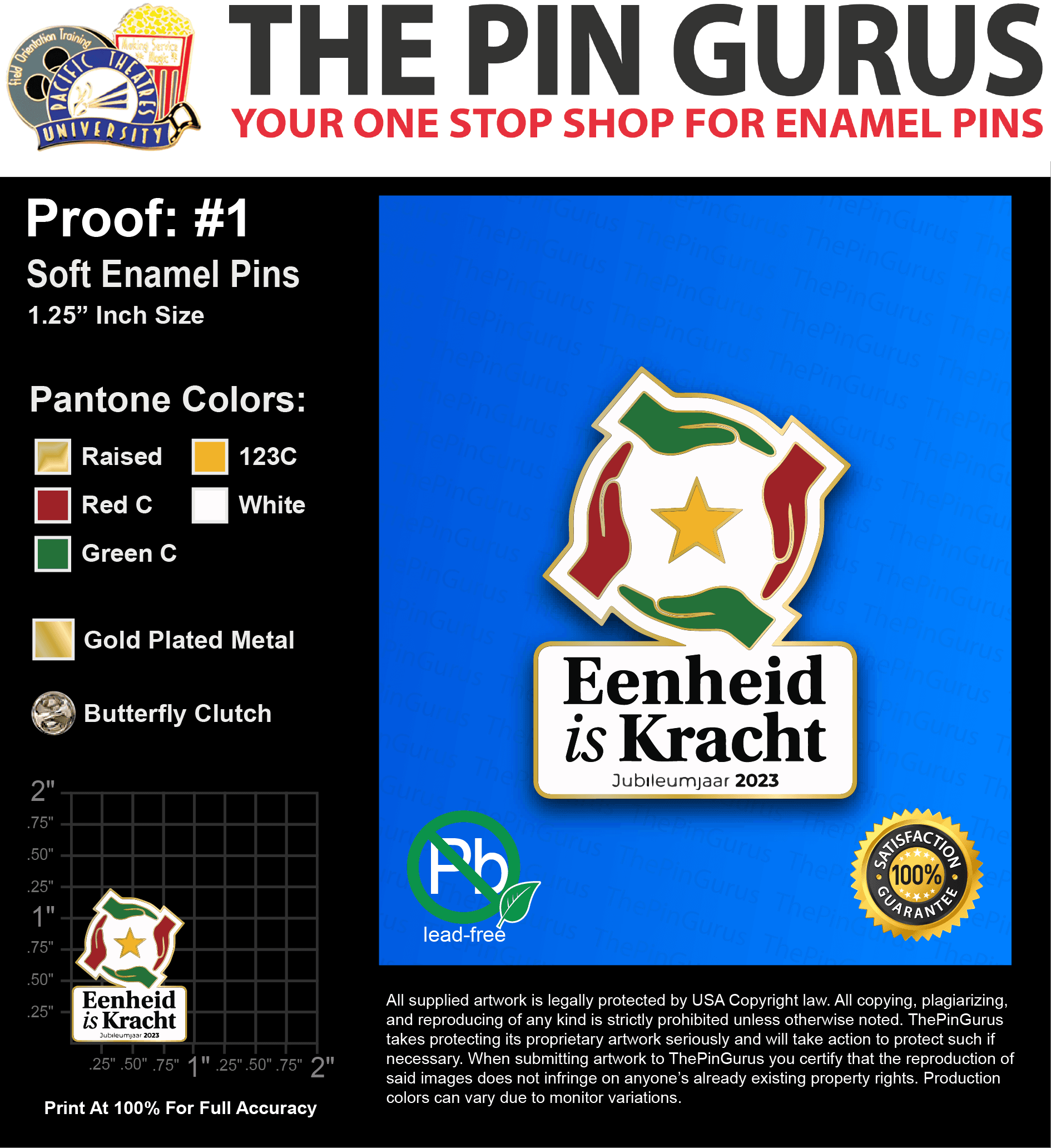 500 “FANISHA S” LAPEL PINS: PROOF #1