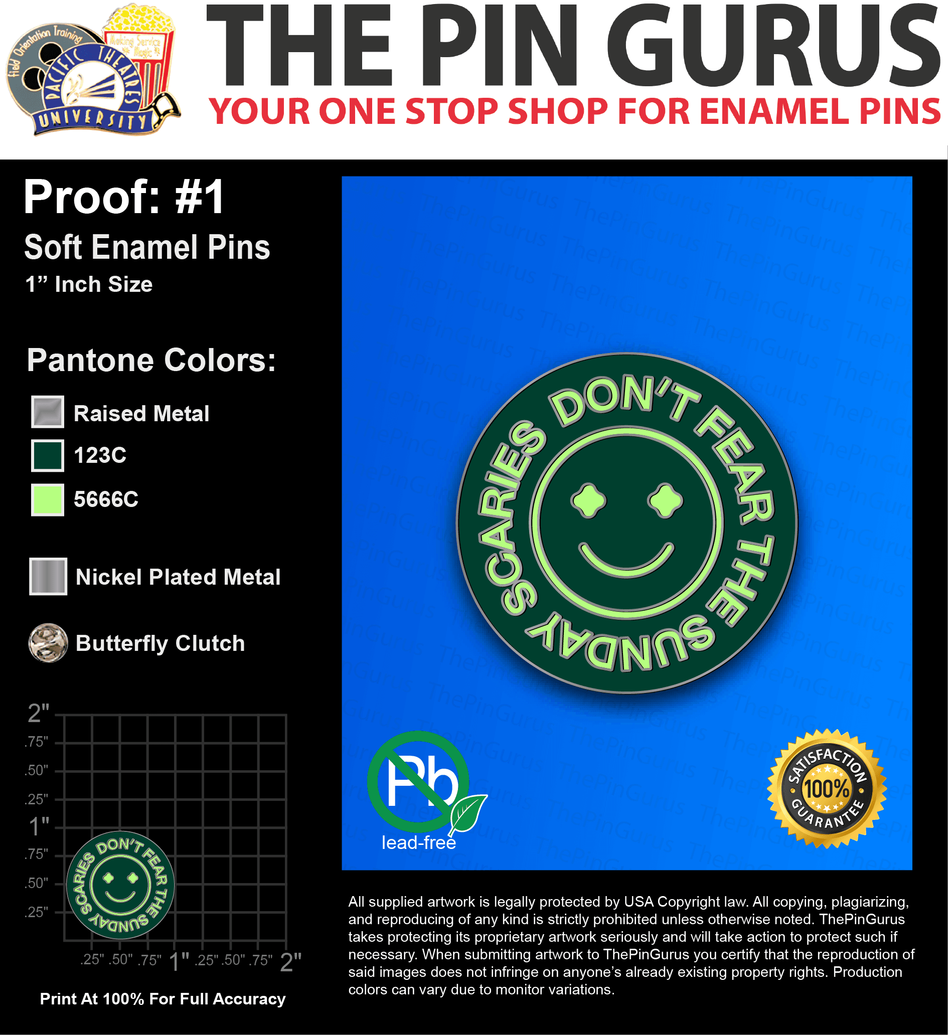 500 “JON S” LAPEL PINS: PROOF #1