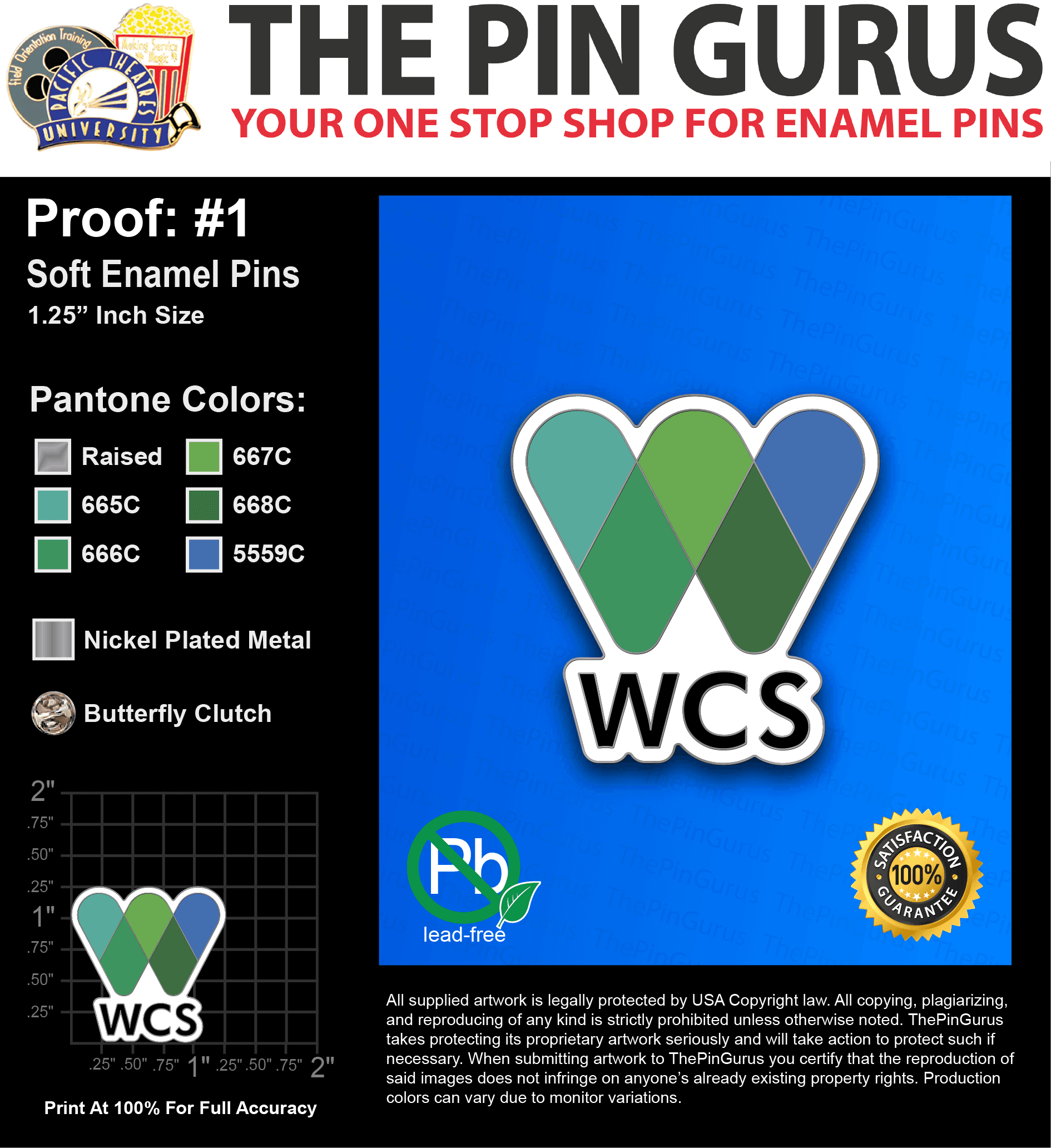 300 “STEVE F” LAPEL PINS: PROOF #1