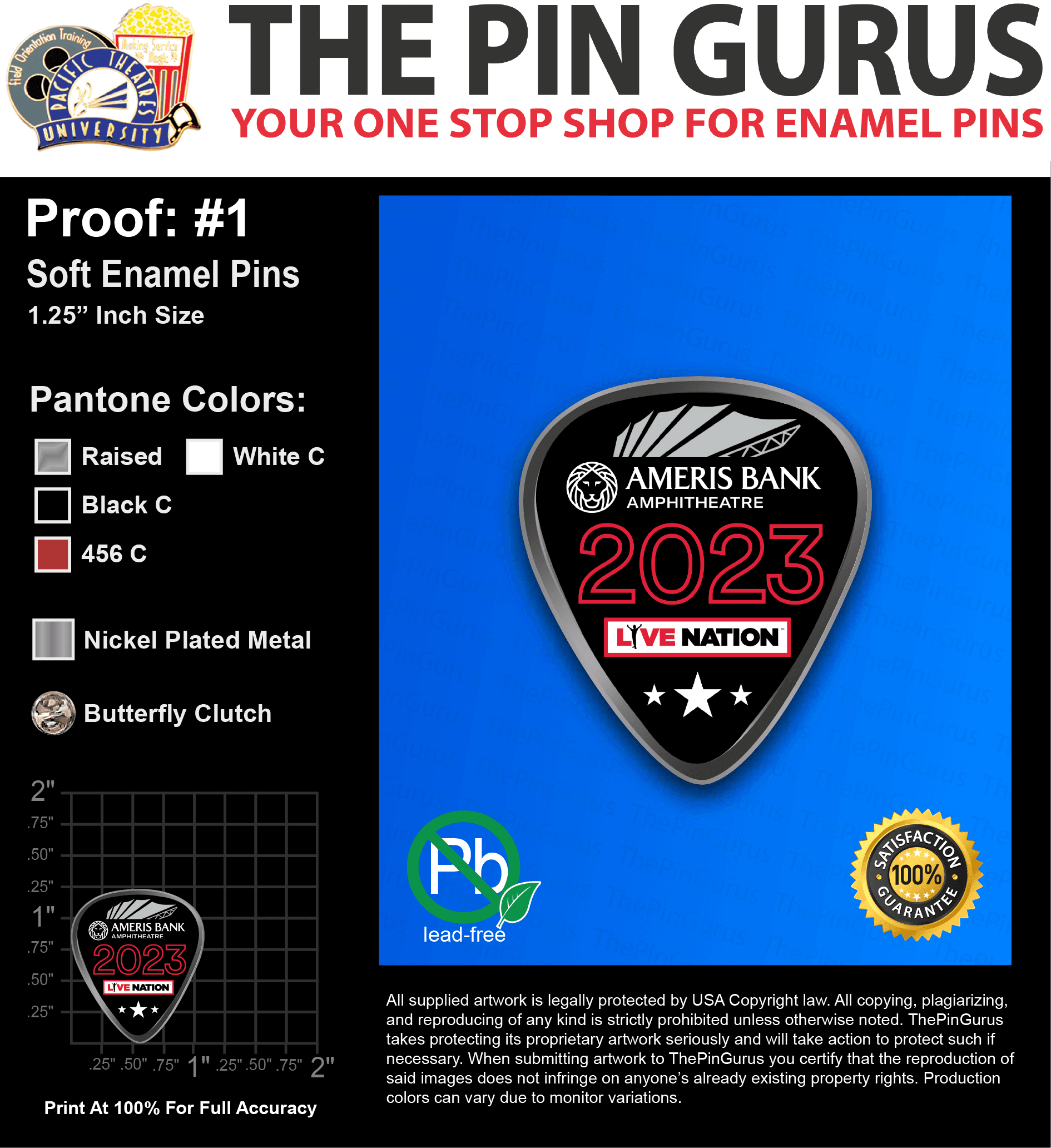 500 “JACKIE B” LAPEL PINS: PROOF #1