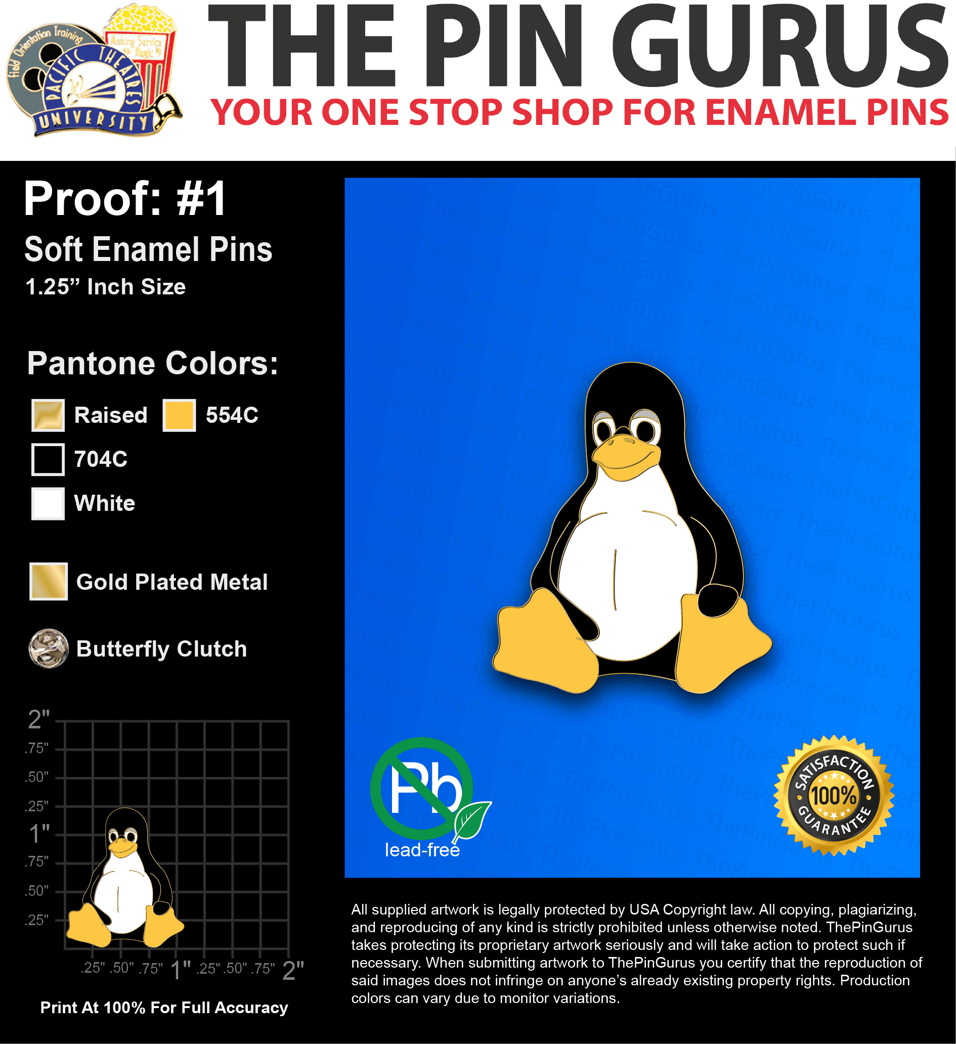 100 “JORGE C” LAPEL PINS: PROOF #1