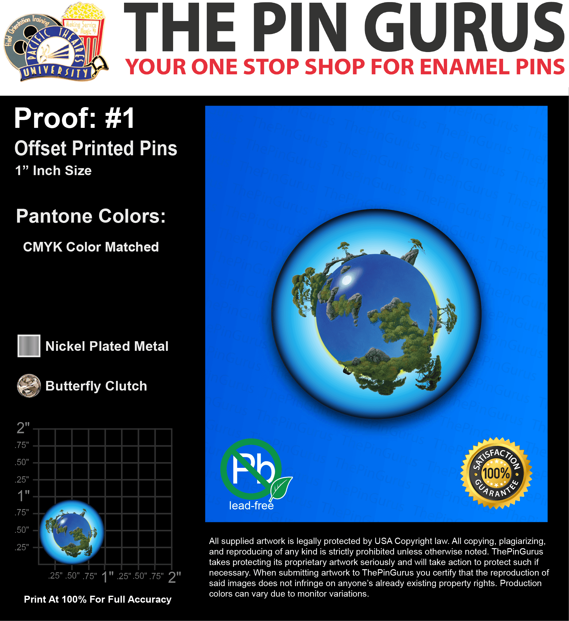 200 “LISA M” LAPEL PINS: PROOF #1