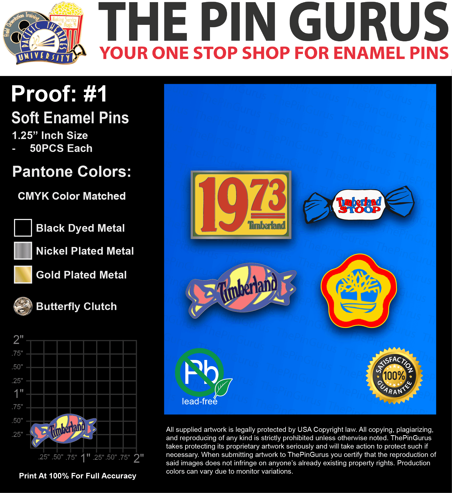 200 “PATRICK M” LAPEL PINS: PROOF #1