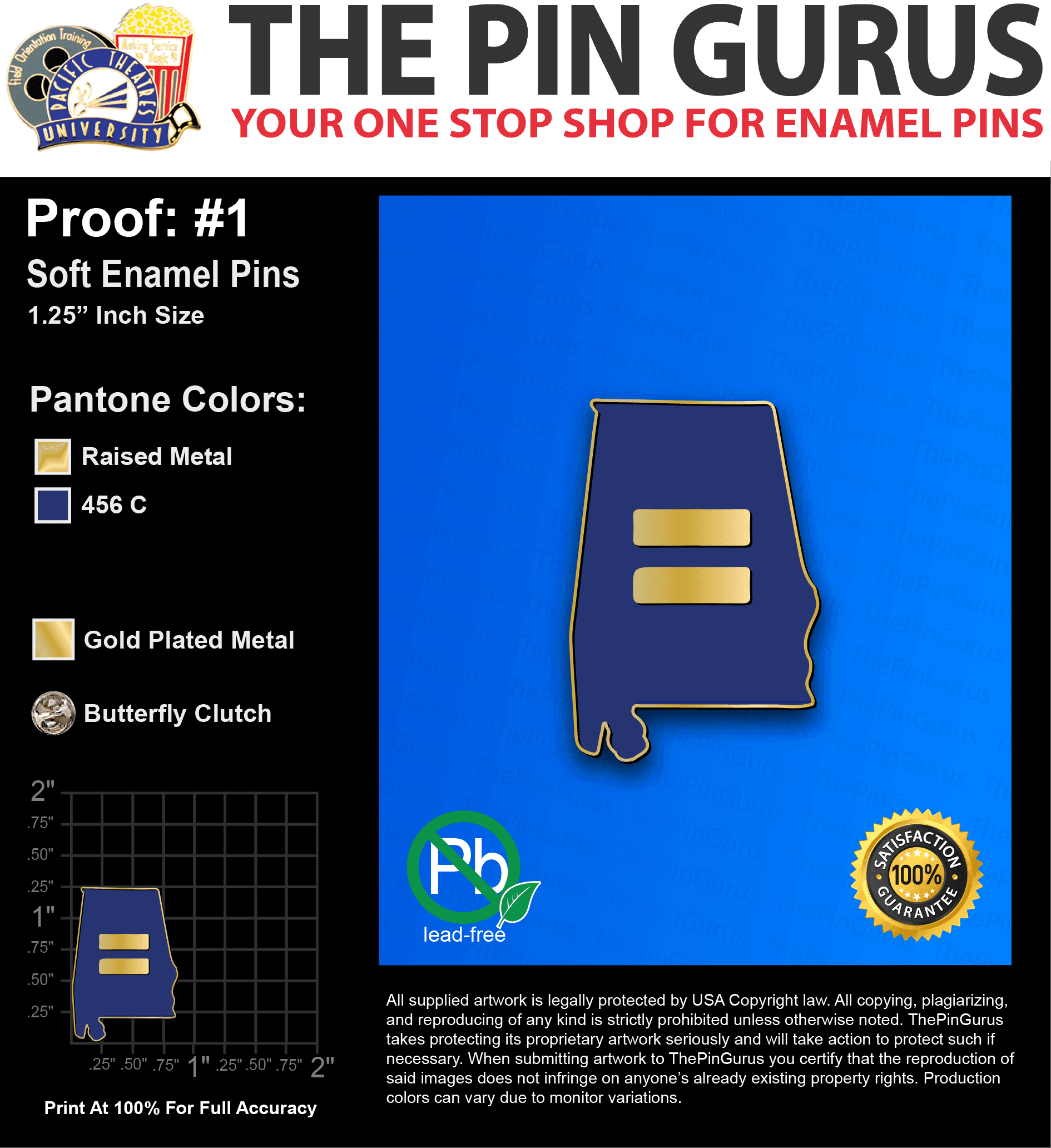 25 “PATRICK S” LAPEL PINS: PROOF #1