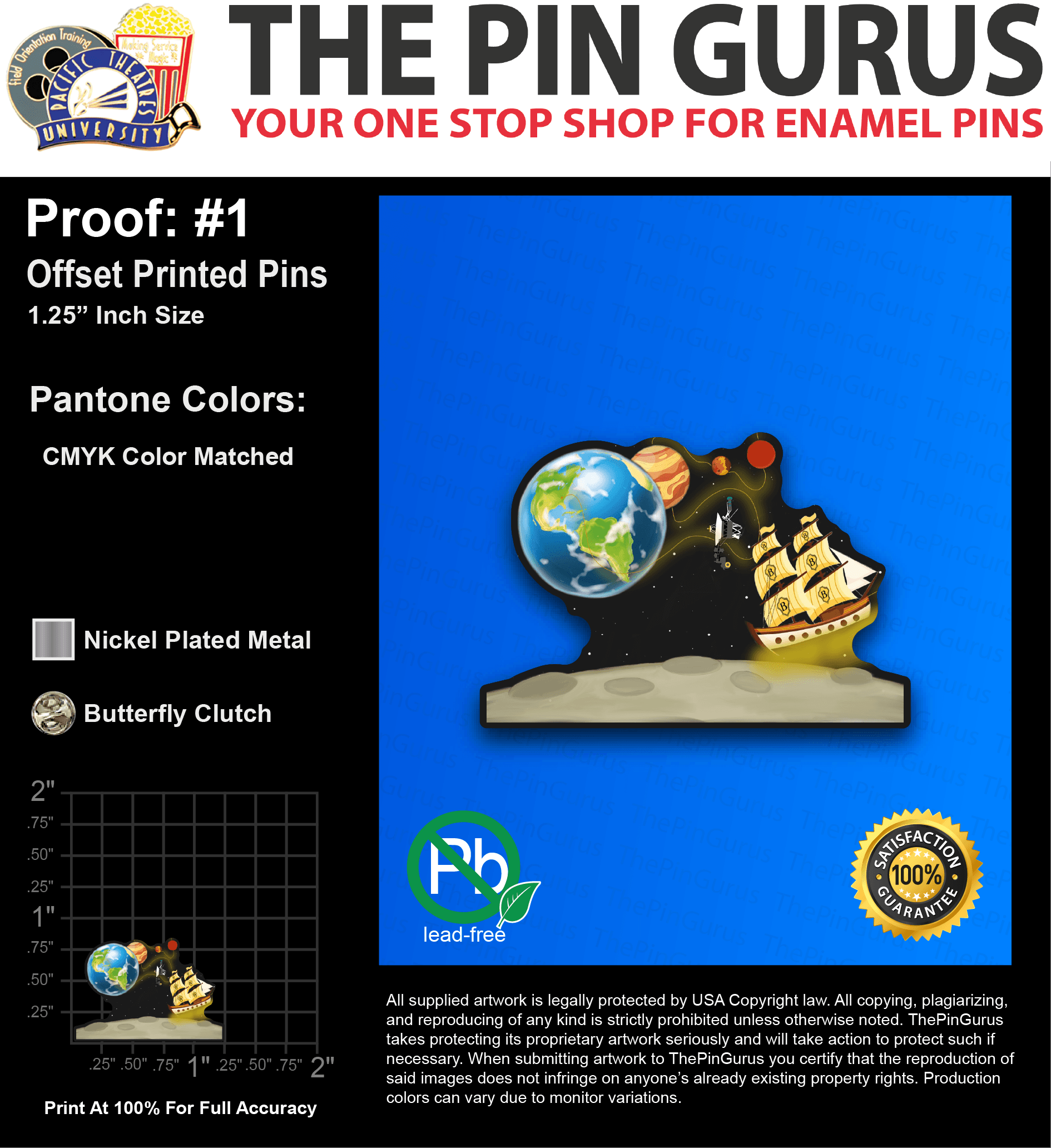 25 “ANDREW H” LAPEL PINS: PROOF #1