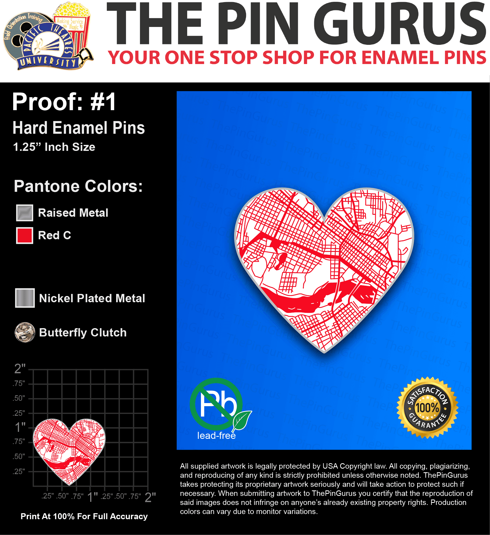 100 “ELLIE G” LAPEL PINS: PROOF #1