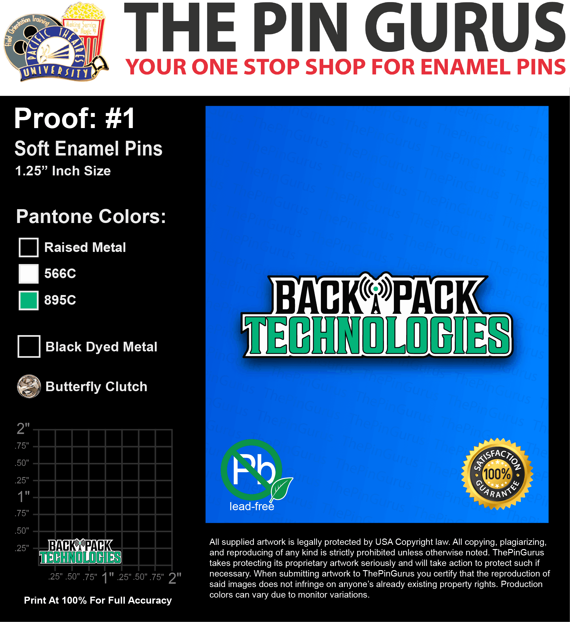 25 “JASON B” LAPEL PINS: PROOF #1