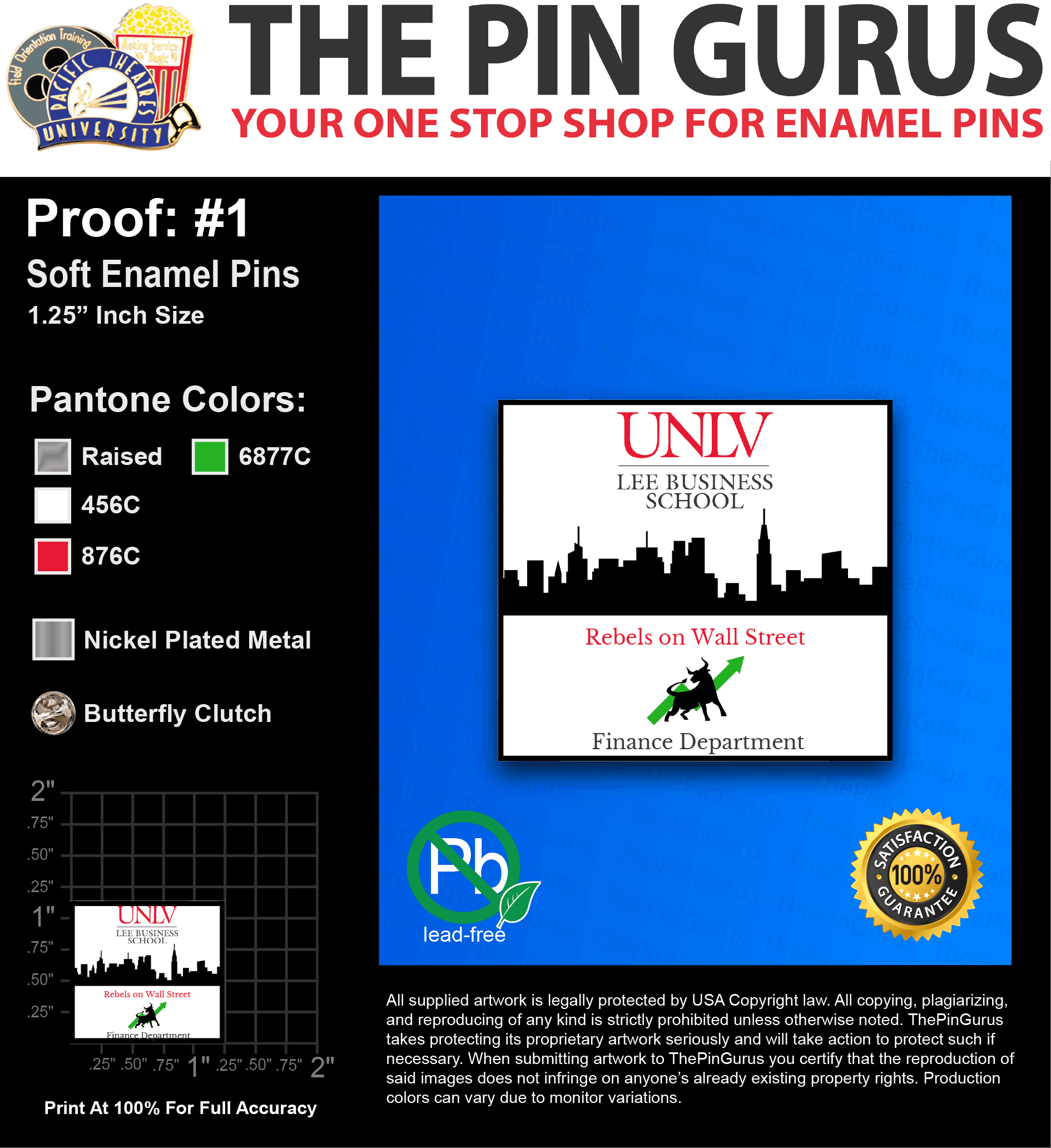 25 “JOSE H” LAPEL PINS: PROOF #1