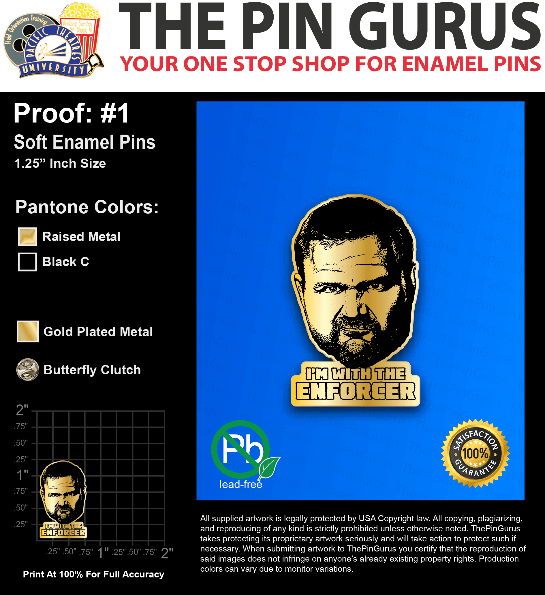 550 “JOSHUA W” LAPEL PINS: PROOF #1