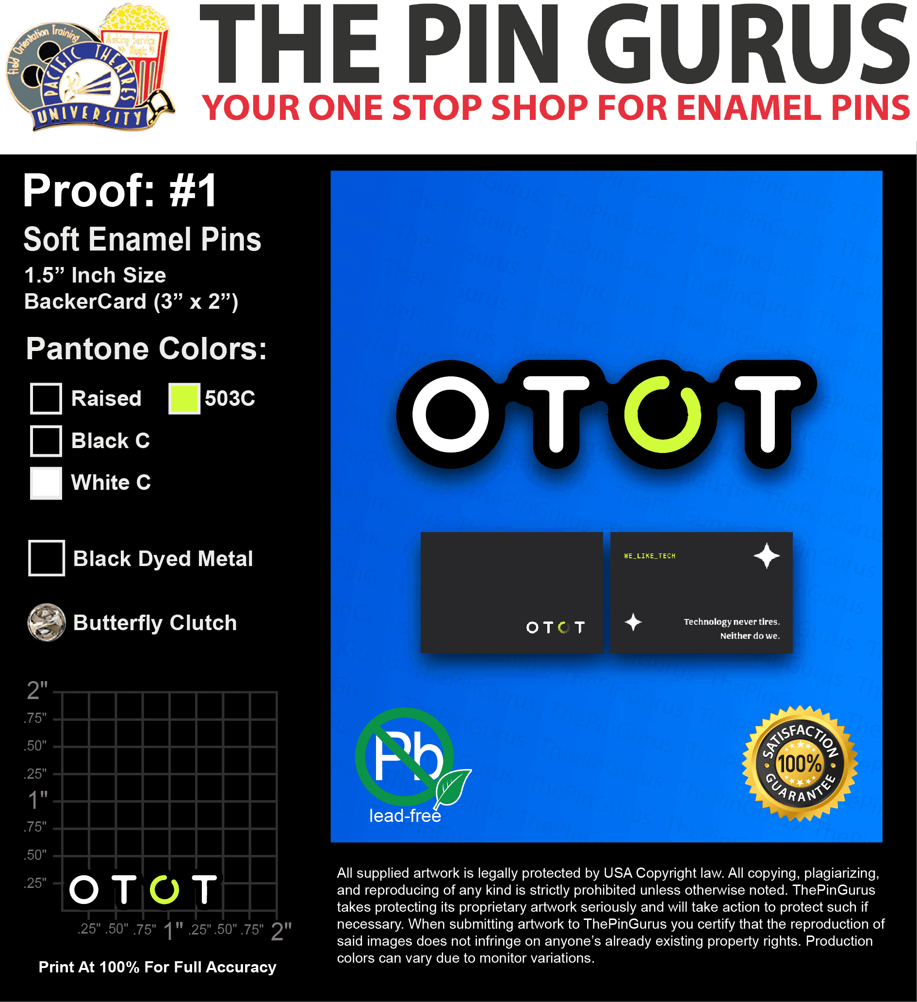 100 KACY Y” LAPEL PINS: PROOF #1