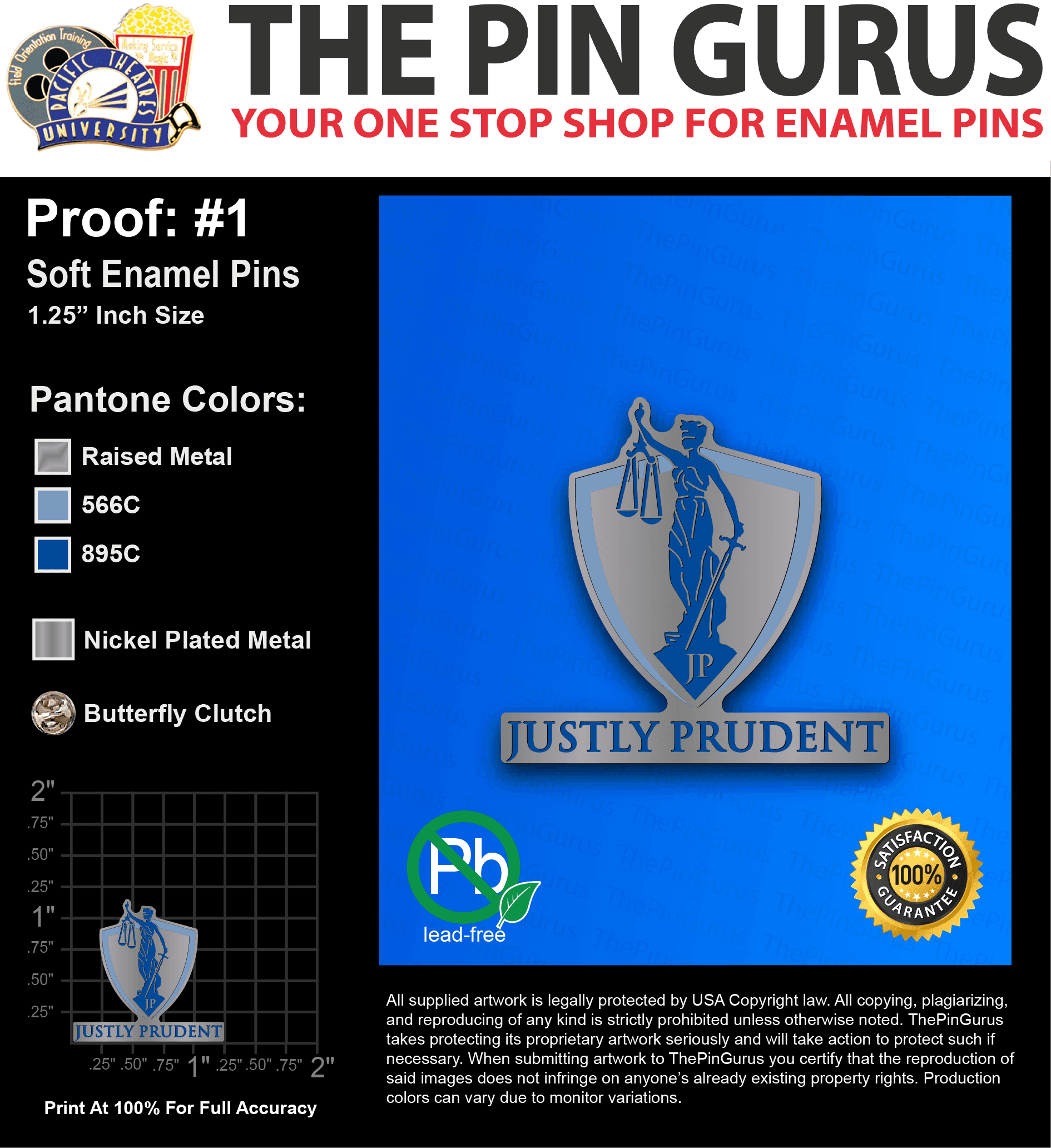 25 “LARS J” LAPEL PINS: PROOF #1