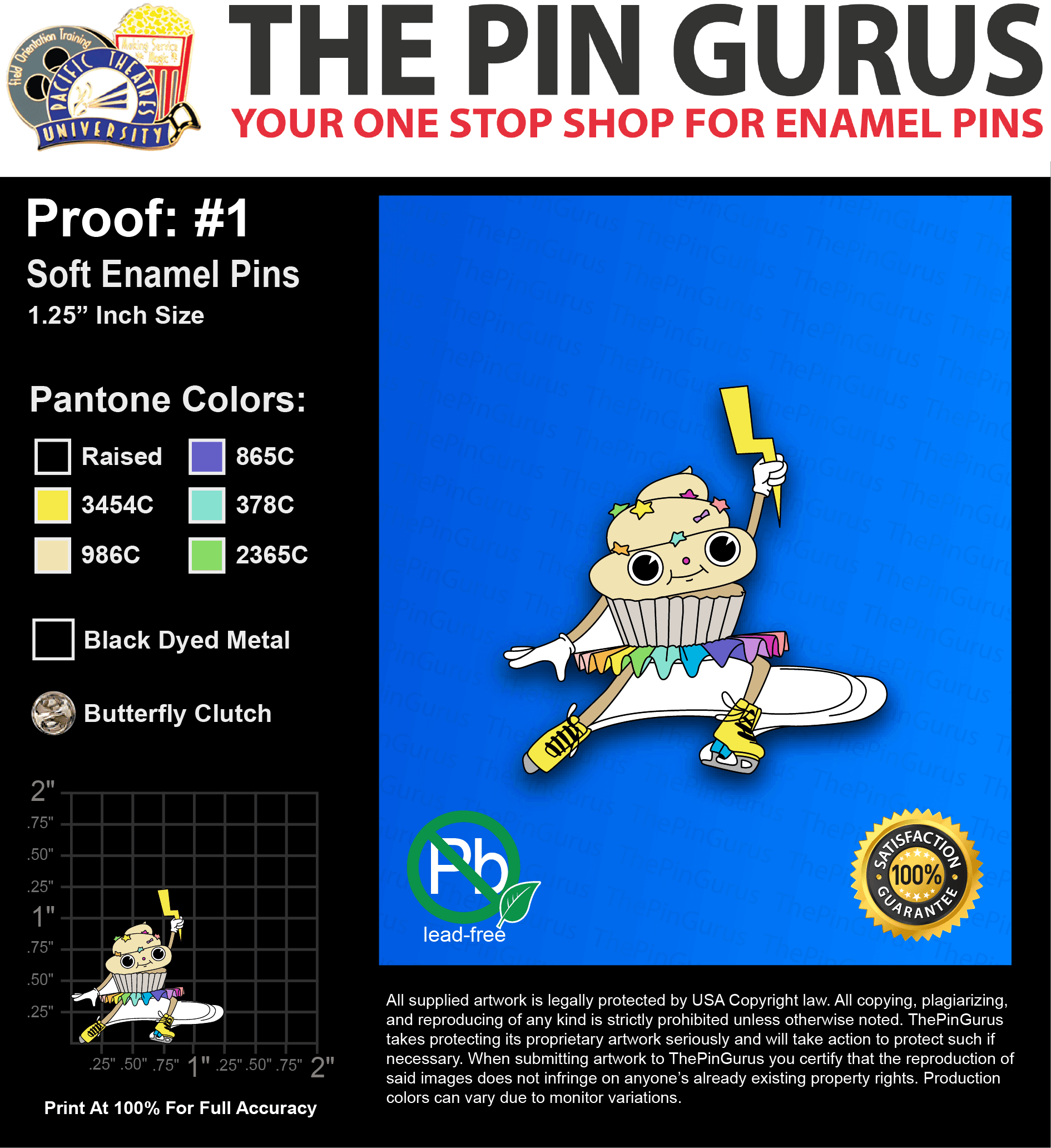 25 “MARIA W” LAPEL PINS: PROOF #1