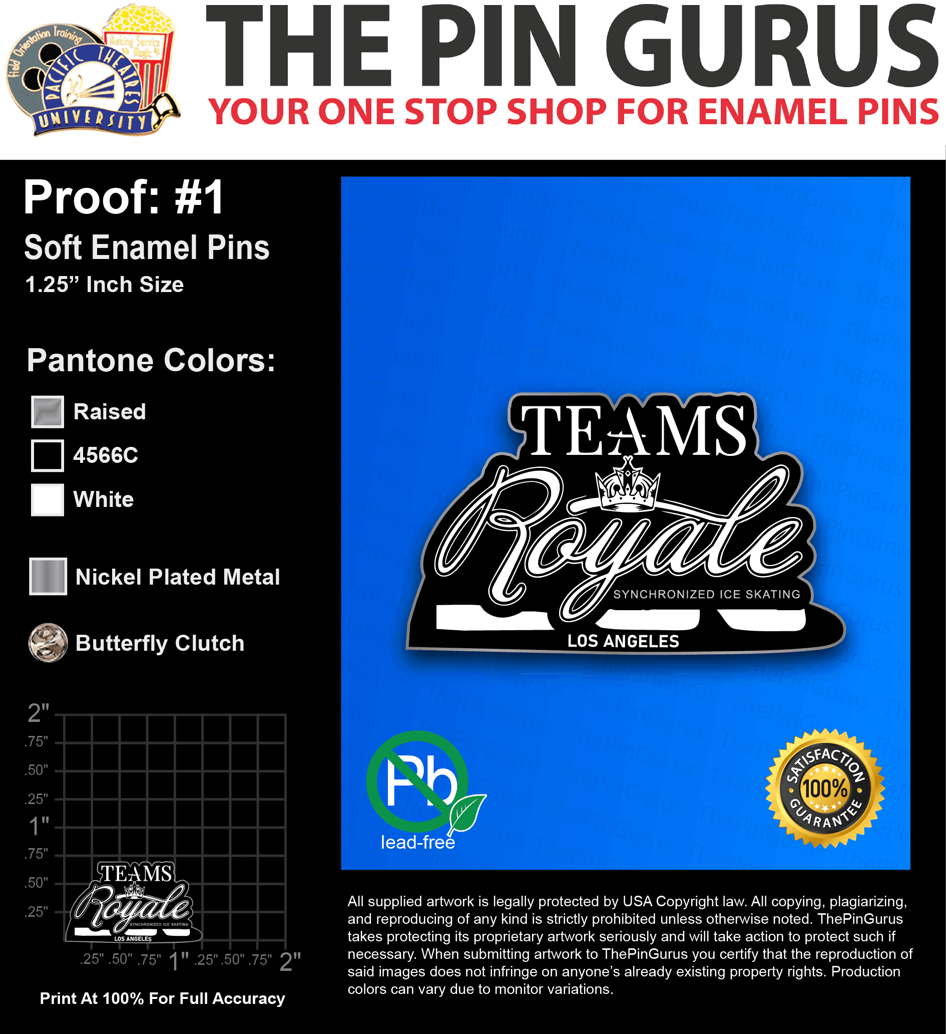 200 “ADRIANA M” LAPEL PINS: PROOF #1