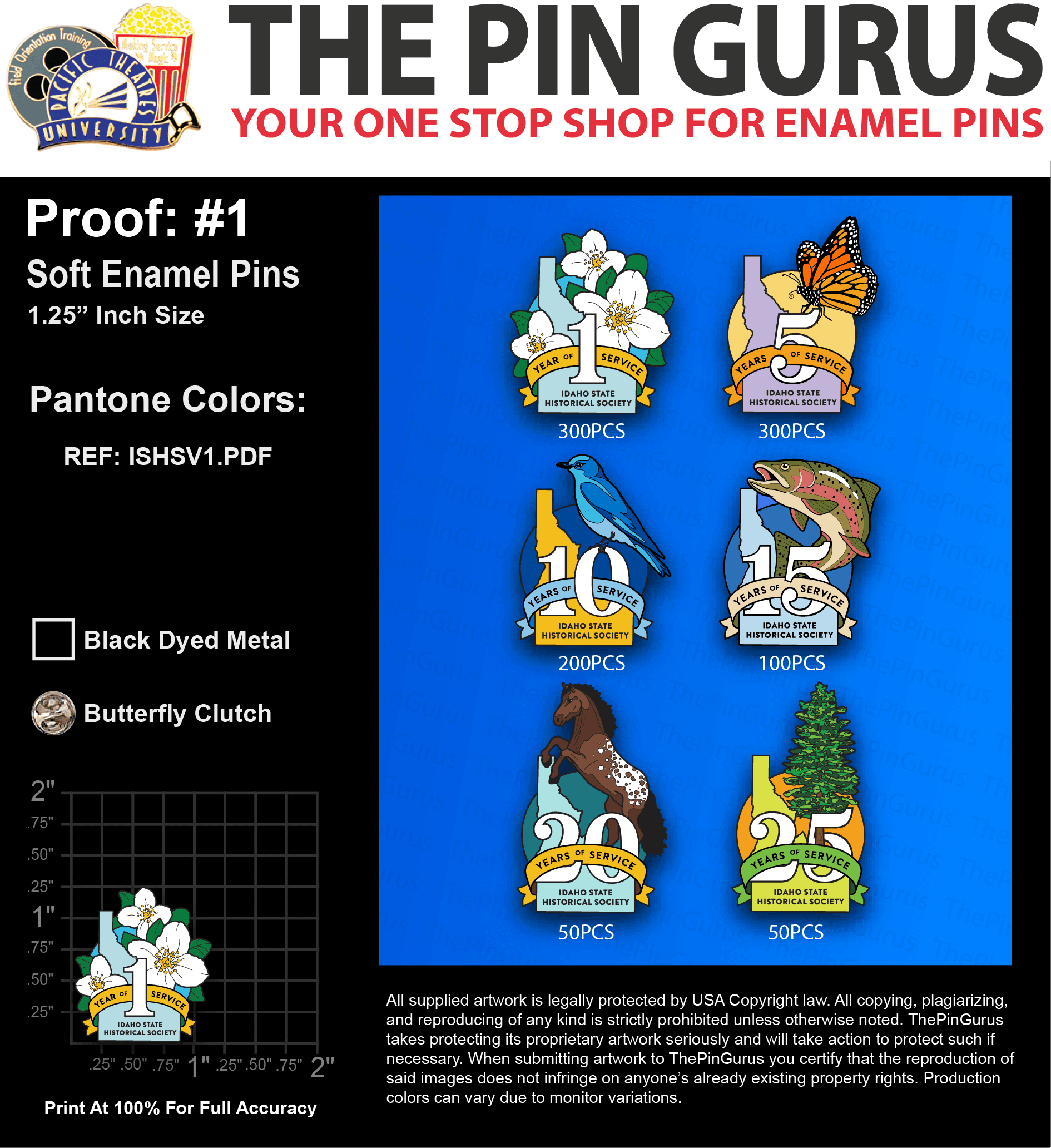 1000 “ANNETTE P” LAPEL PINS: PROOF #1