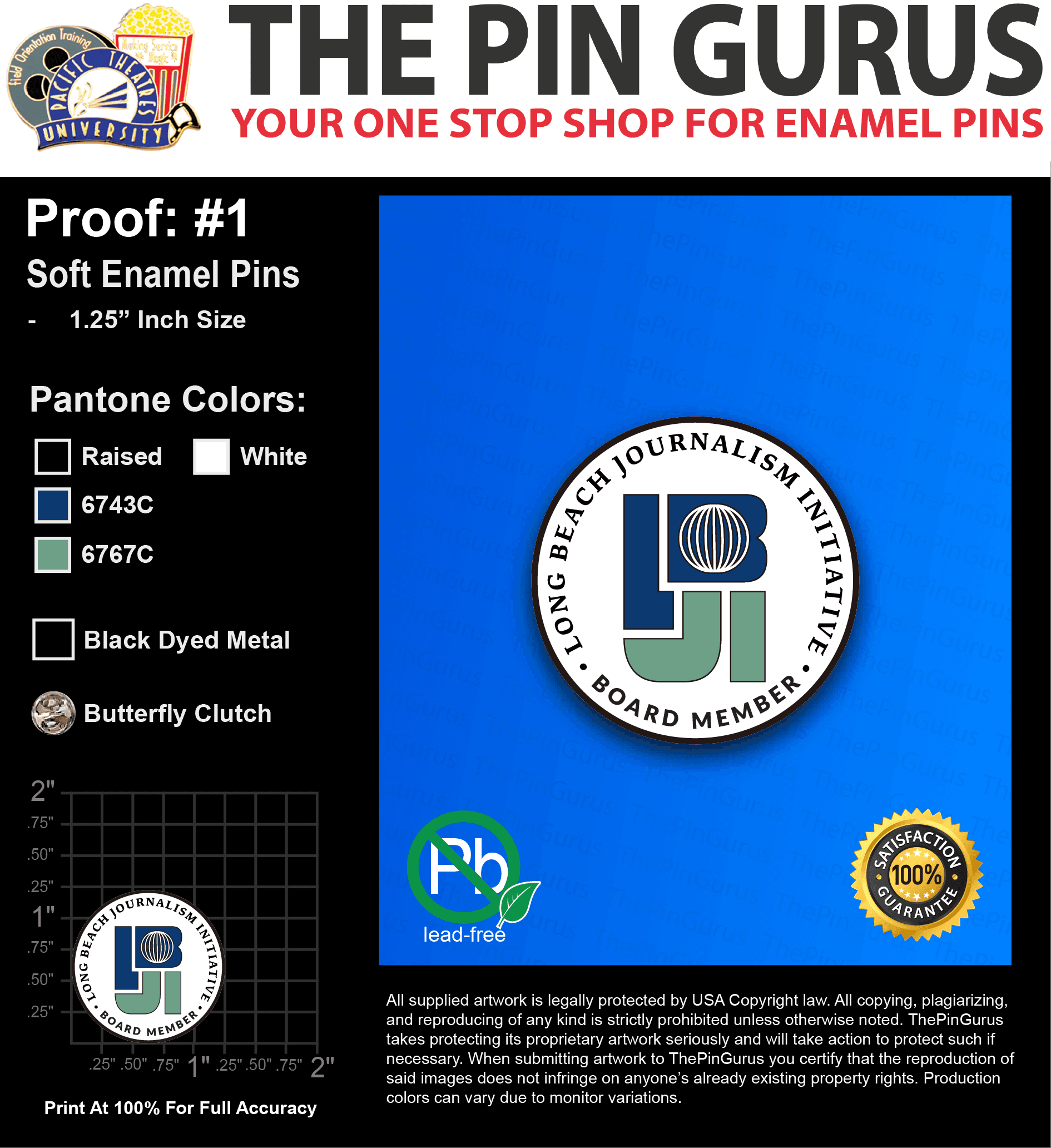 25 “CANDICE L” LAPEL PINS: PROOF #1