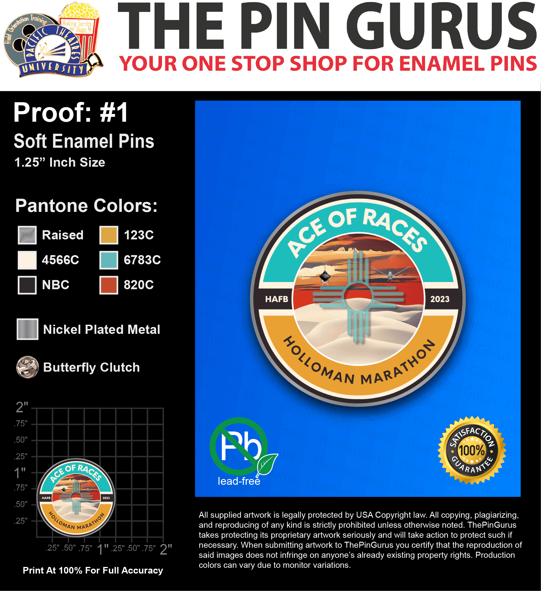 200 “DAVID G” LAPEL PINS: PROOF #1