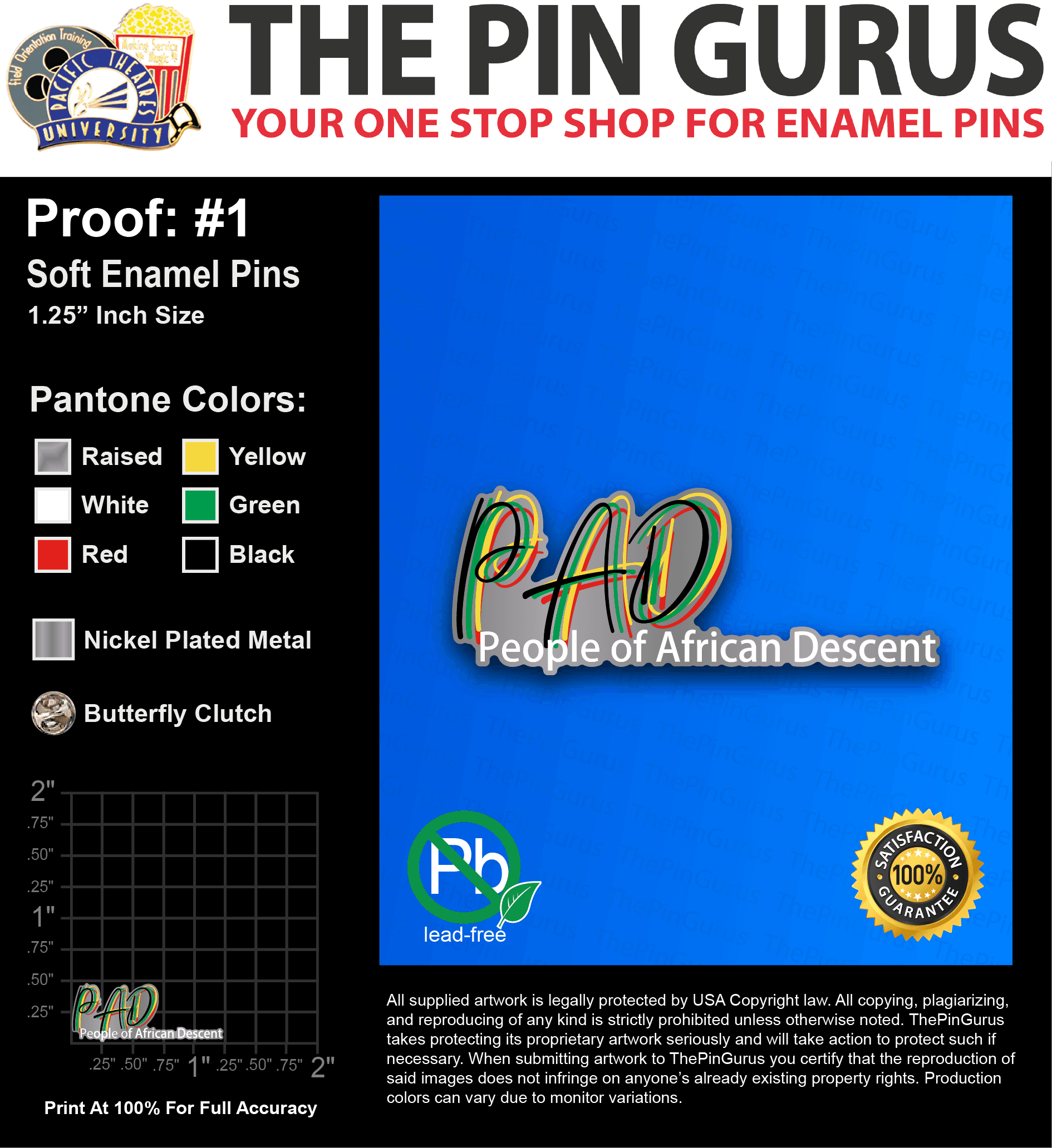 50 “HAROLD R” LAPEL PINS: PROOF #1