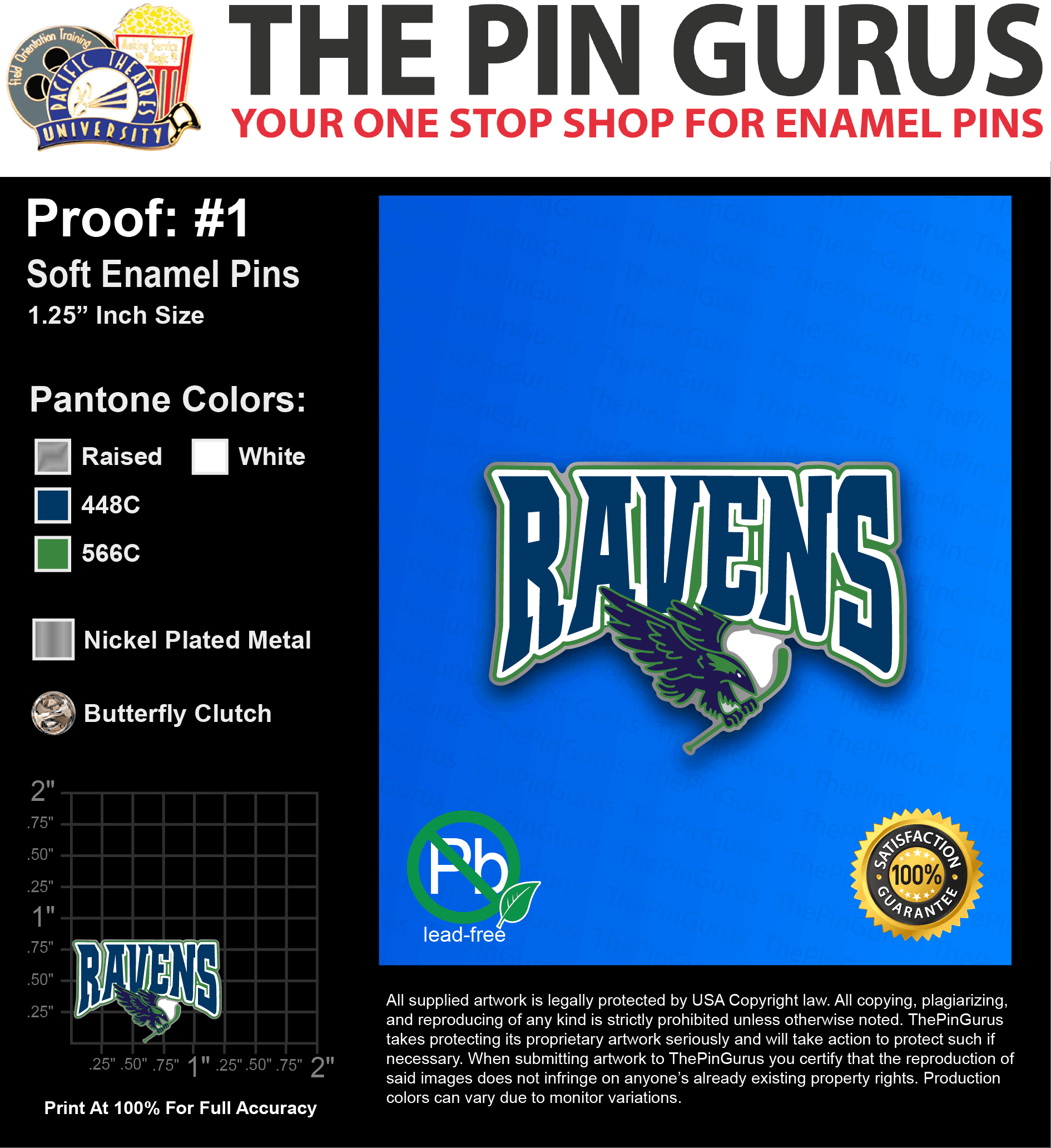 100 “KRISTYN D” LAPEL PINS: PROOF #1