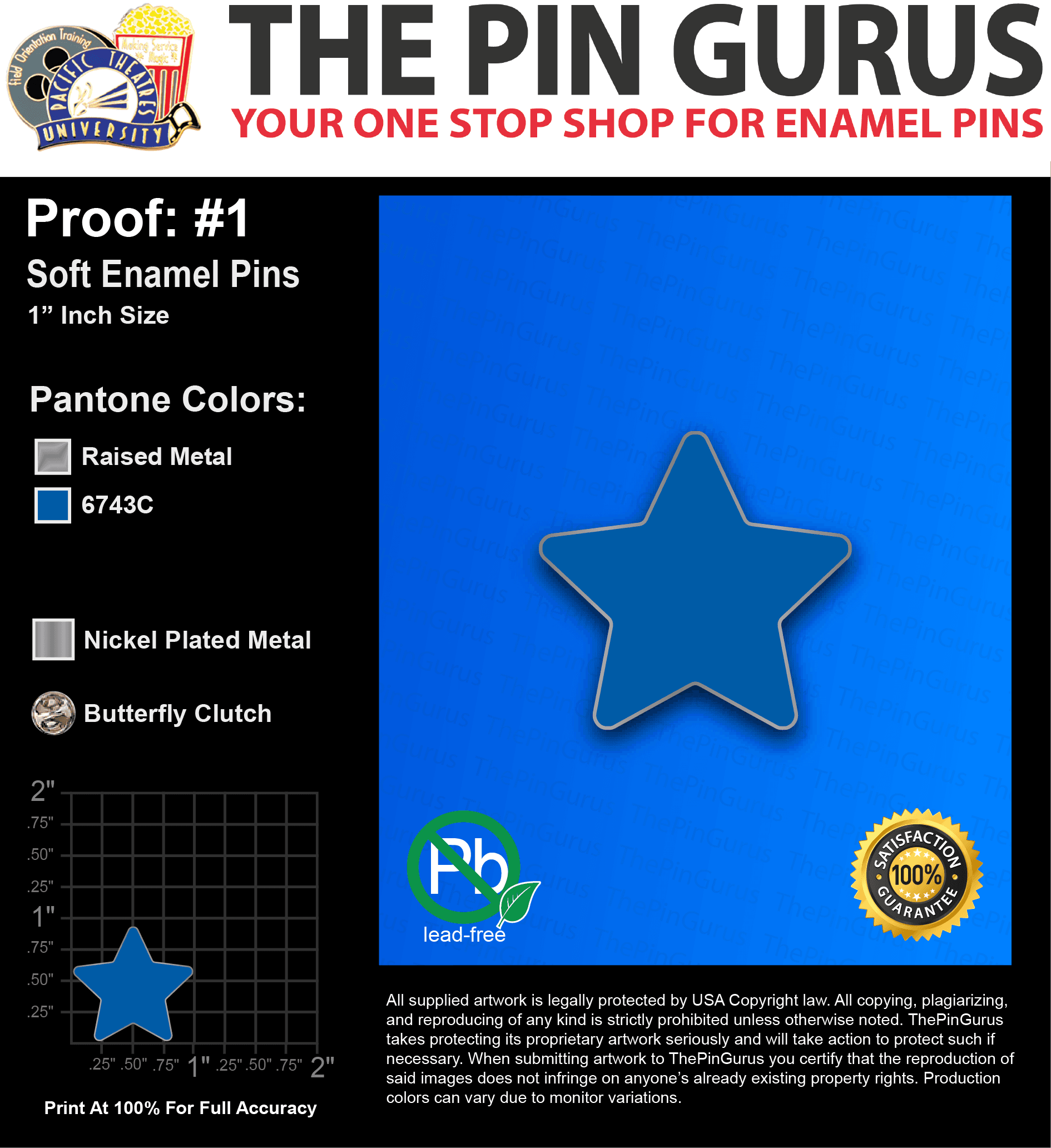 400 “MARY H” LAPEL PINS: PROOF #1