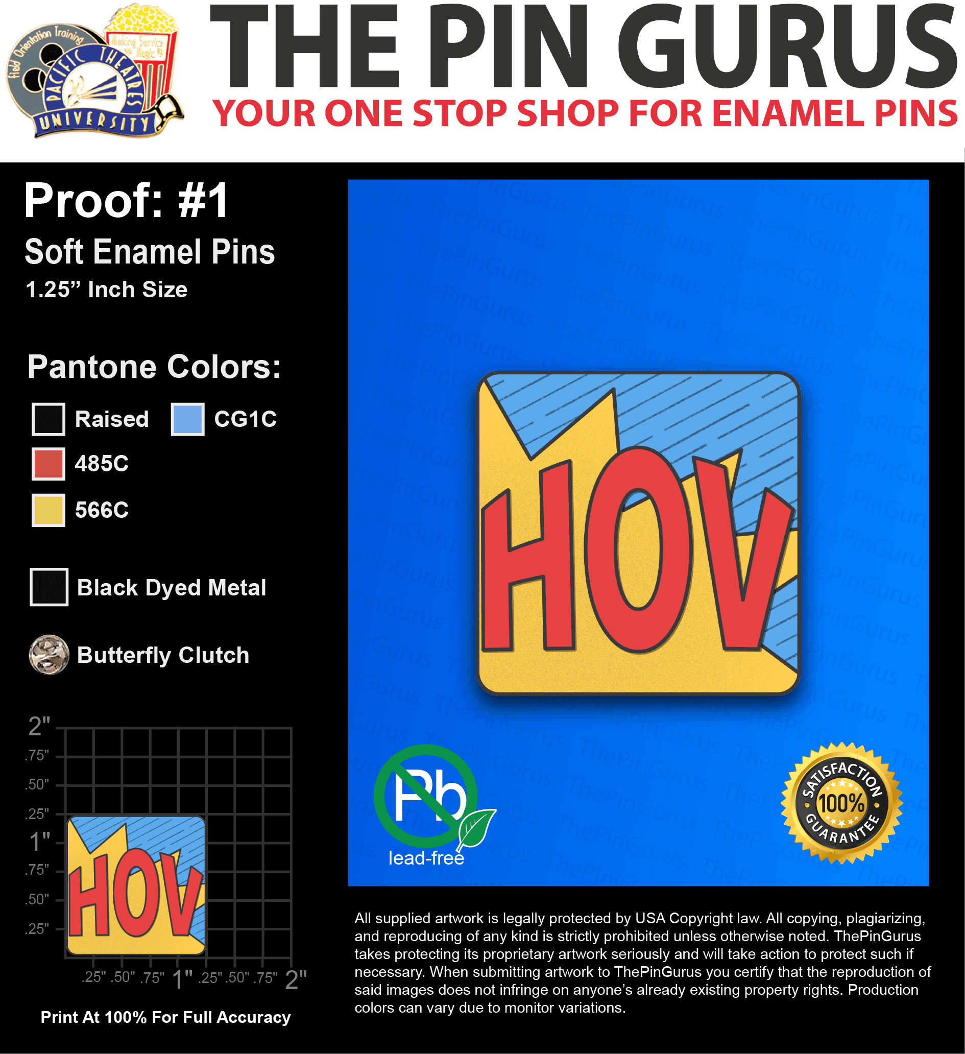 50 “RICHARD Z” LAPEL PINS: PROOF #1