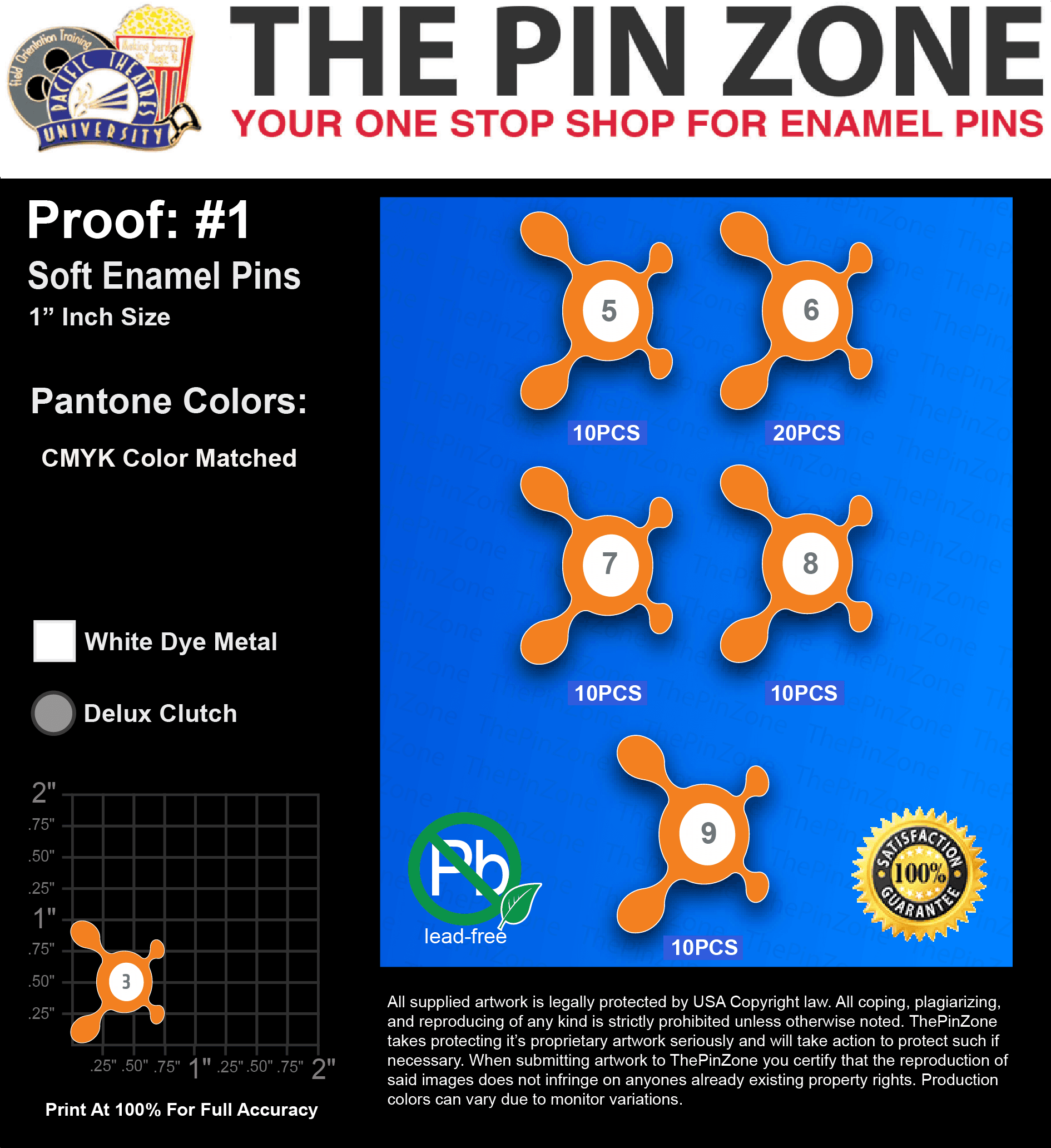 60 “SCOTTY B” LAPEL PINS: PROOF #1